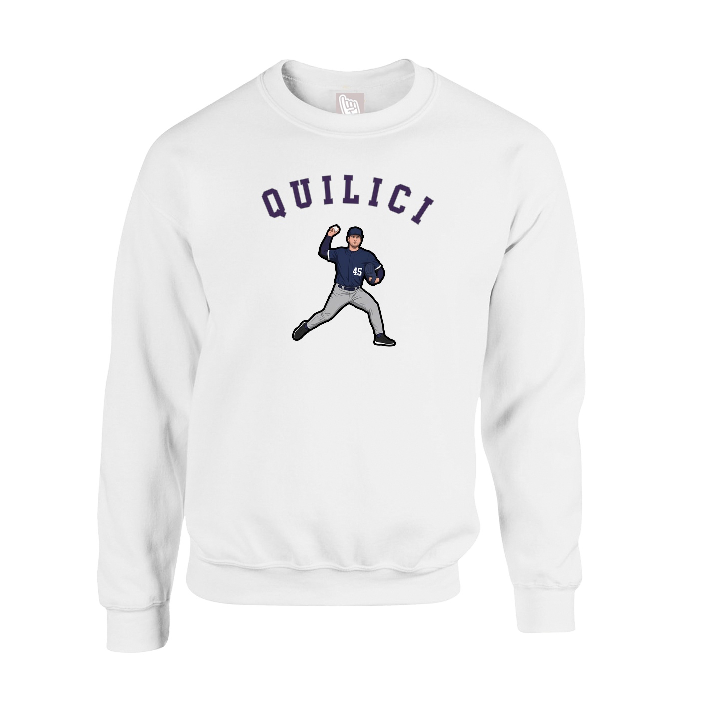 Fleece Crew — Shirsey Arch in White