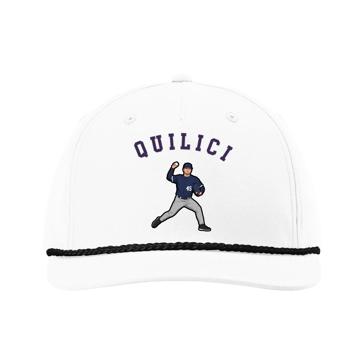 Five-Panel Classic Rope Cap — Shirsey Arch in White