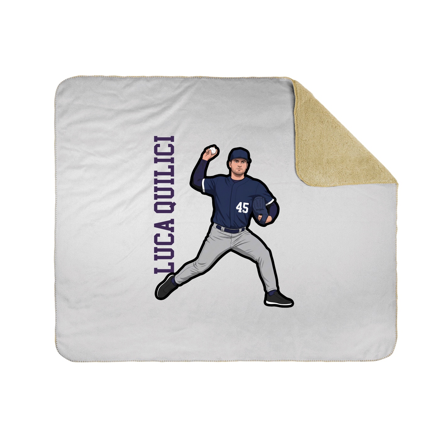 Throw Blanket — Name Vertical in White
