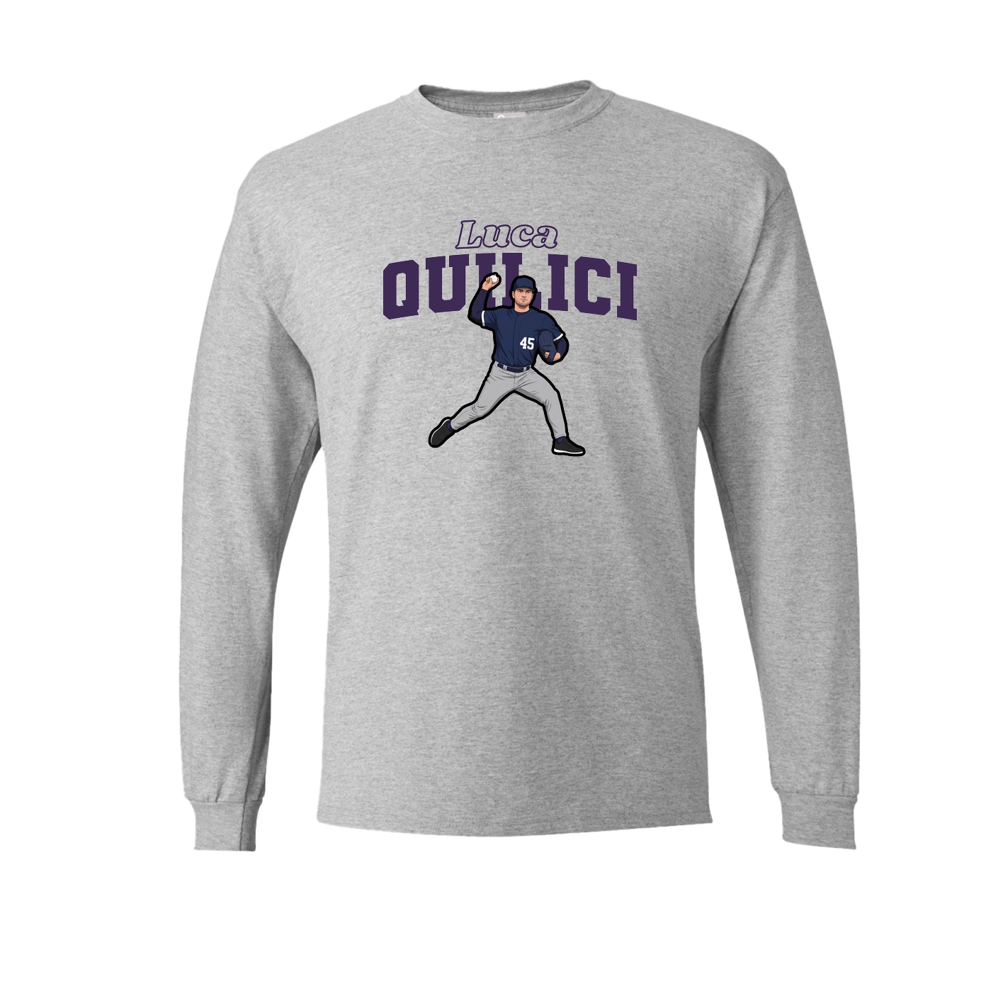 Long Sleeve Tee — Name Arch in Grey