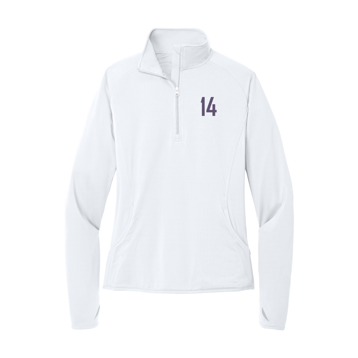 Women's Q-Zip Pullover — Front Shirsy in White