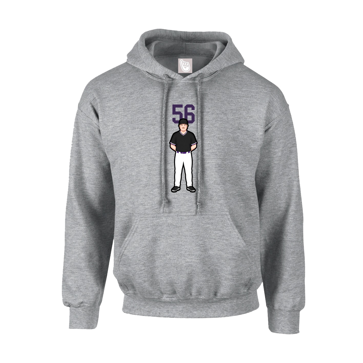 Hoodie — Number Top in Grey