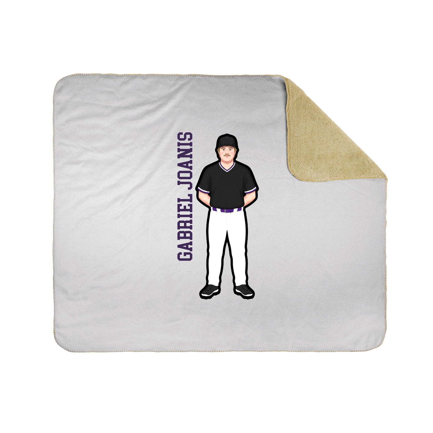 Throw Blanket — Name Vertical in White