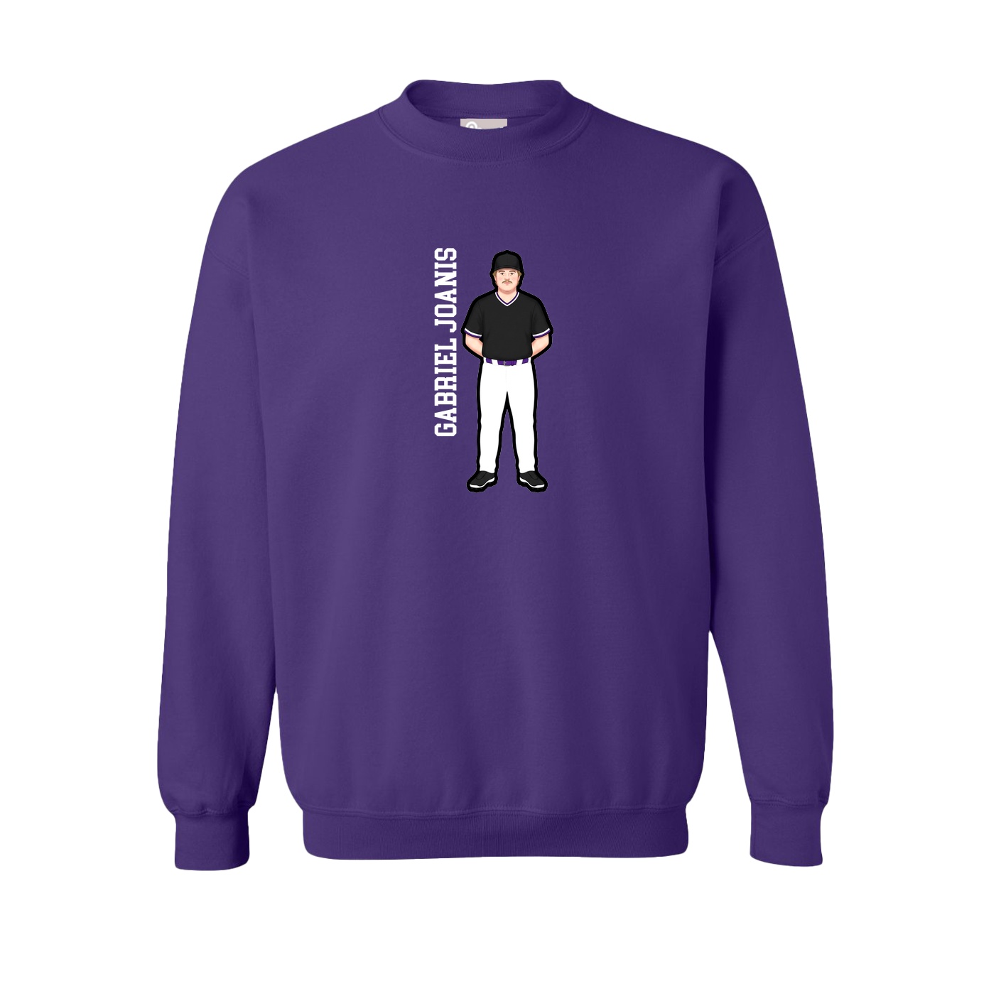 Fleece Crew — Name Vertical in Purple