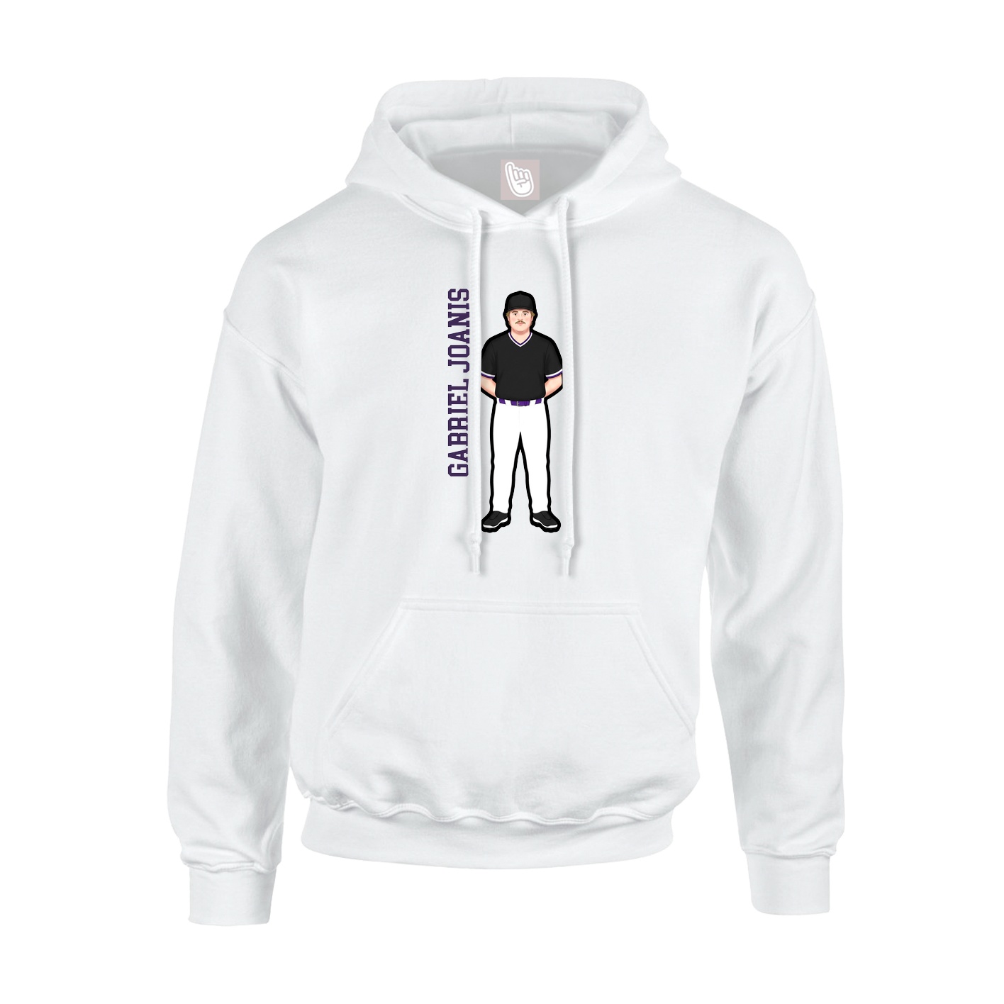 Youth Hoodie — Name Vertical in White