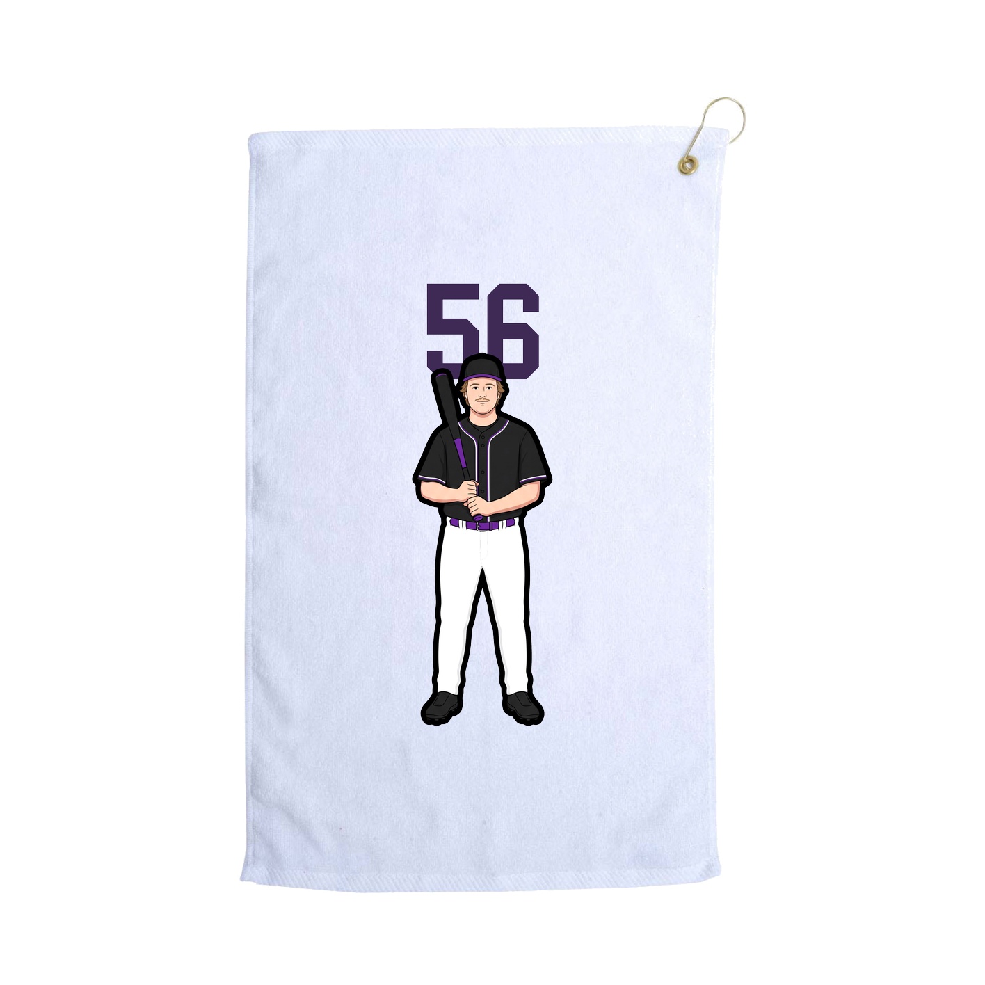 Golf Towel — Number Top in White