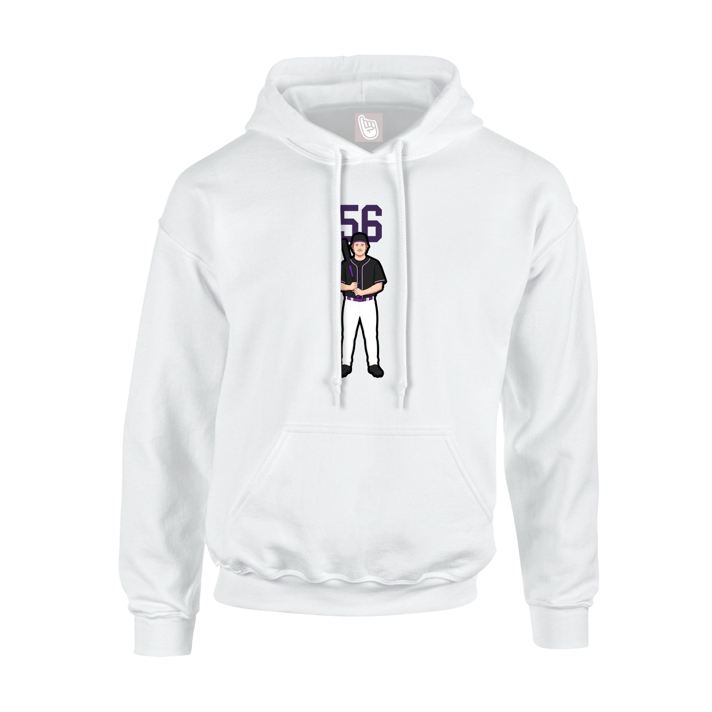 Youth Hoodie — Number Top in White