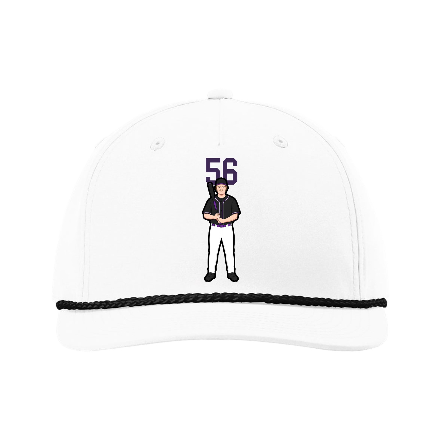 Five-Panel Classic Rope Cap — Number Top in White