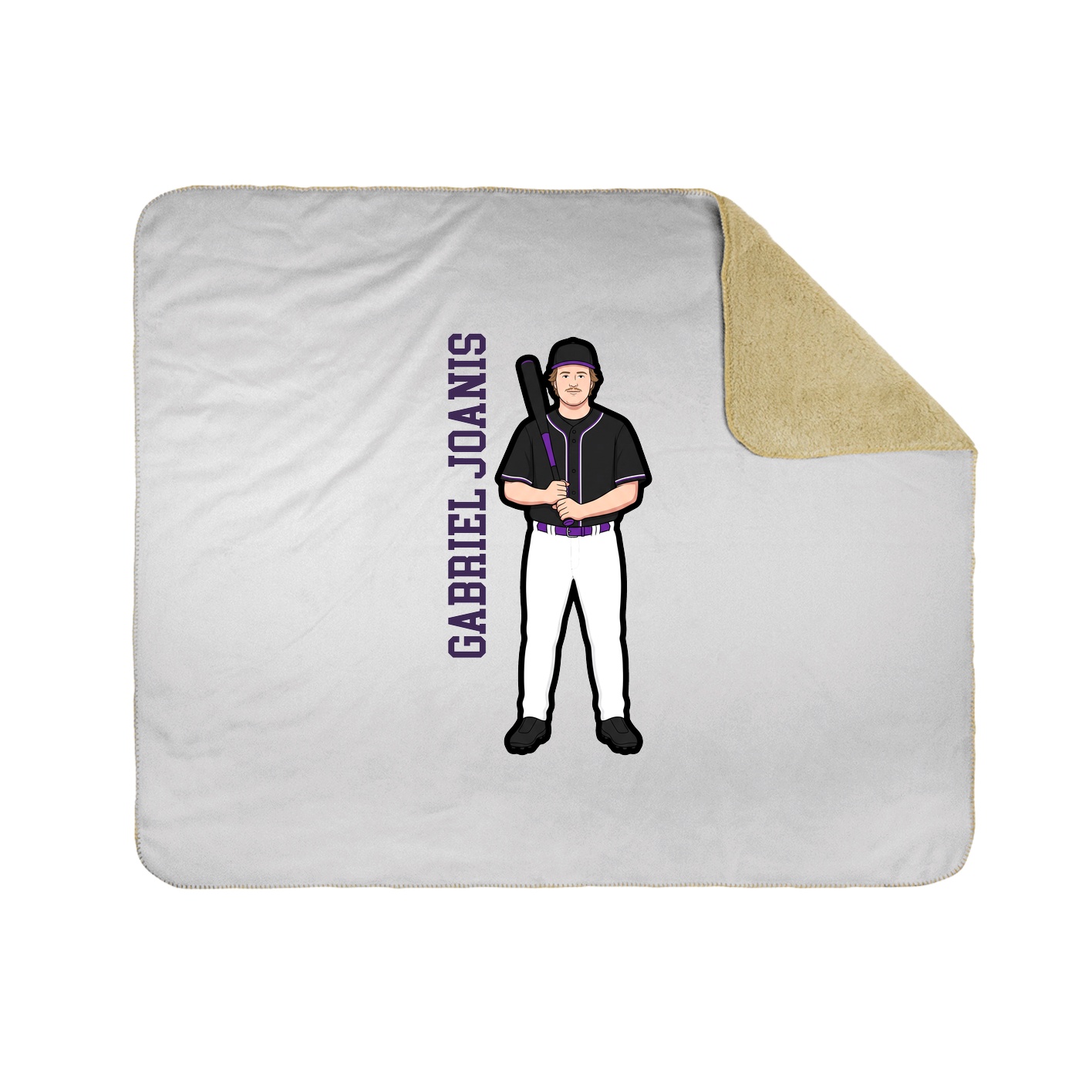 Throw Blanket — Name Vertical in White