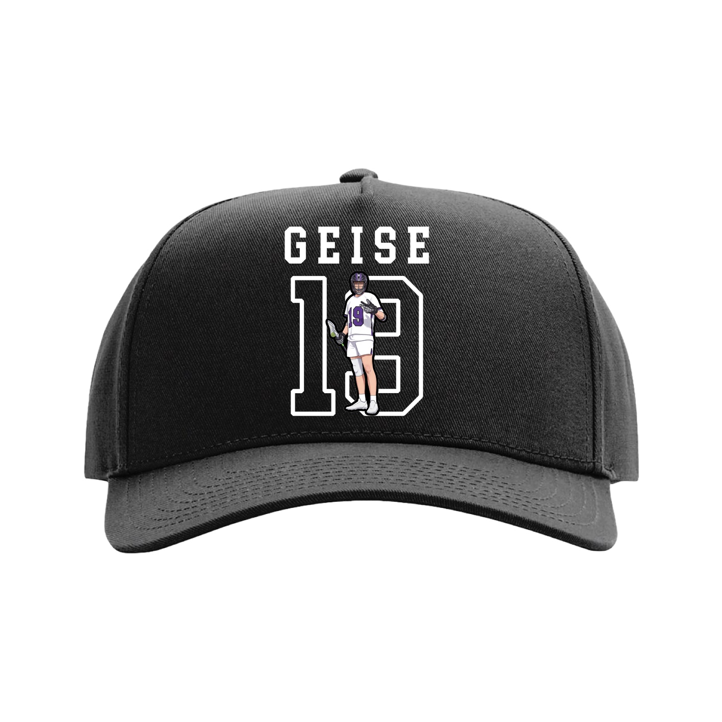 Full Fabric Five-Panel Champ Cap — Shirsey in Black