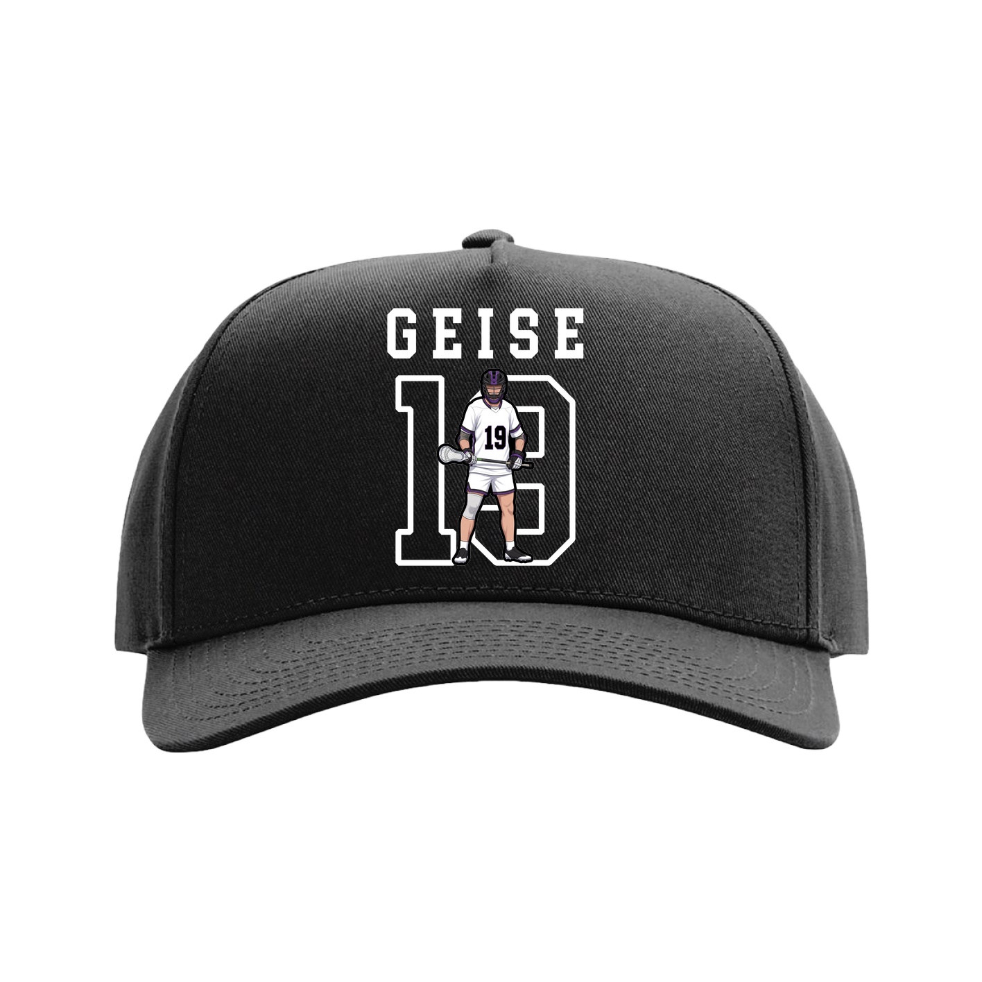 Full Fabric Five-Panel Champ Cap — Shirsey in Black