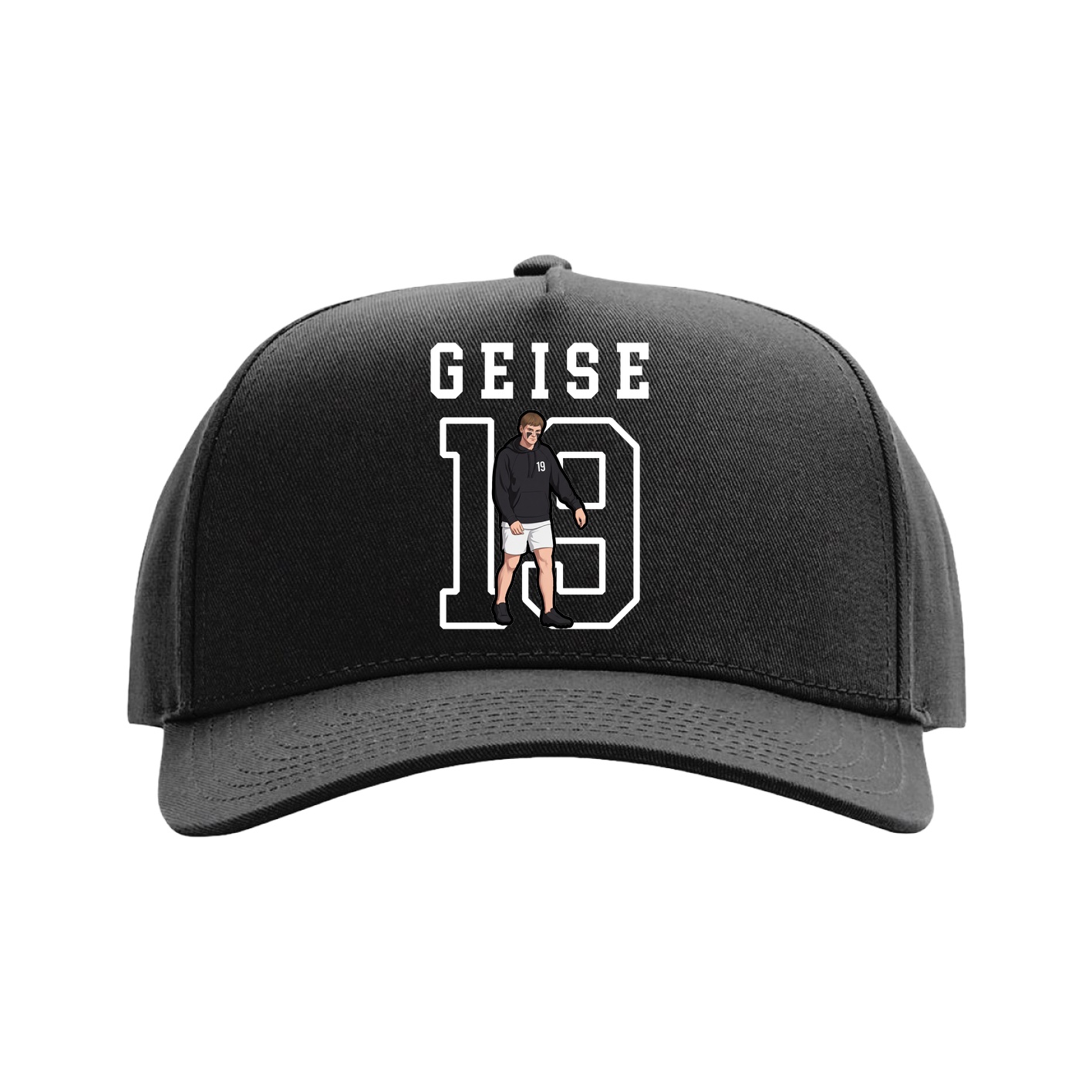 Full Fabric Five-Panel Champ Cap — Shirsey in Black