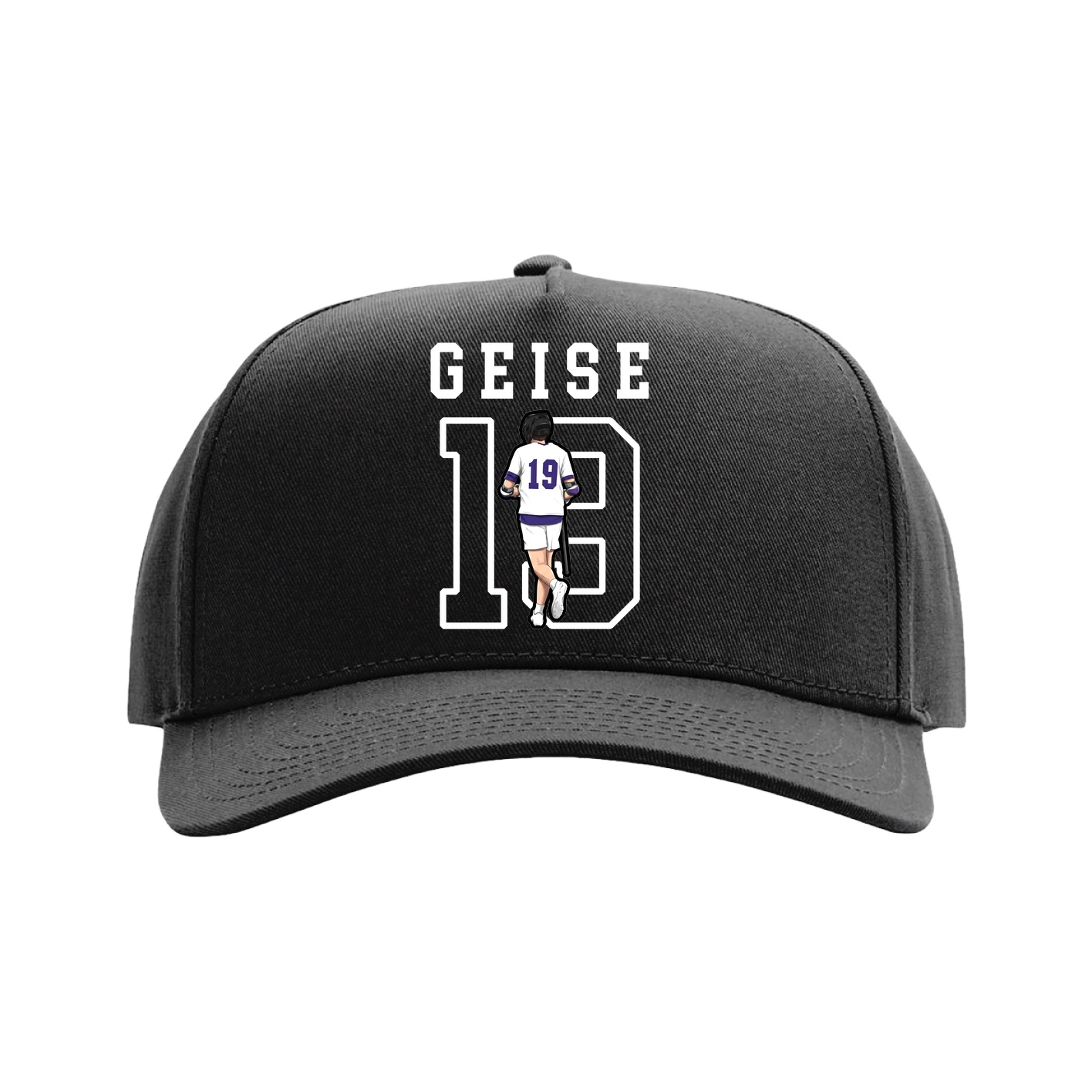 Full Fabric Five-Panel Champ Cap — Shirsey in Black