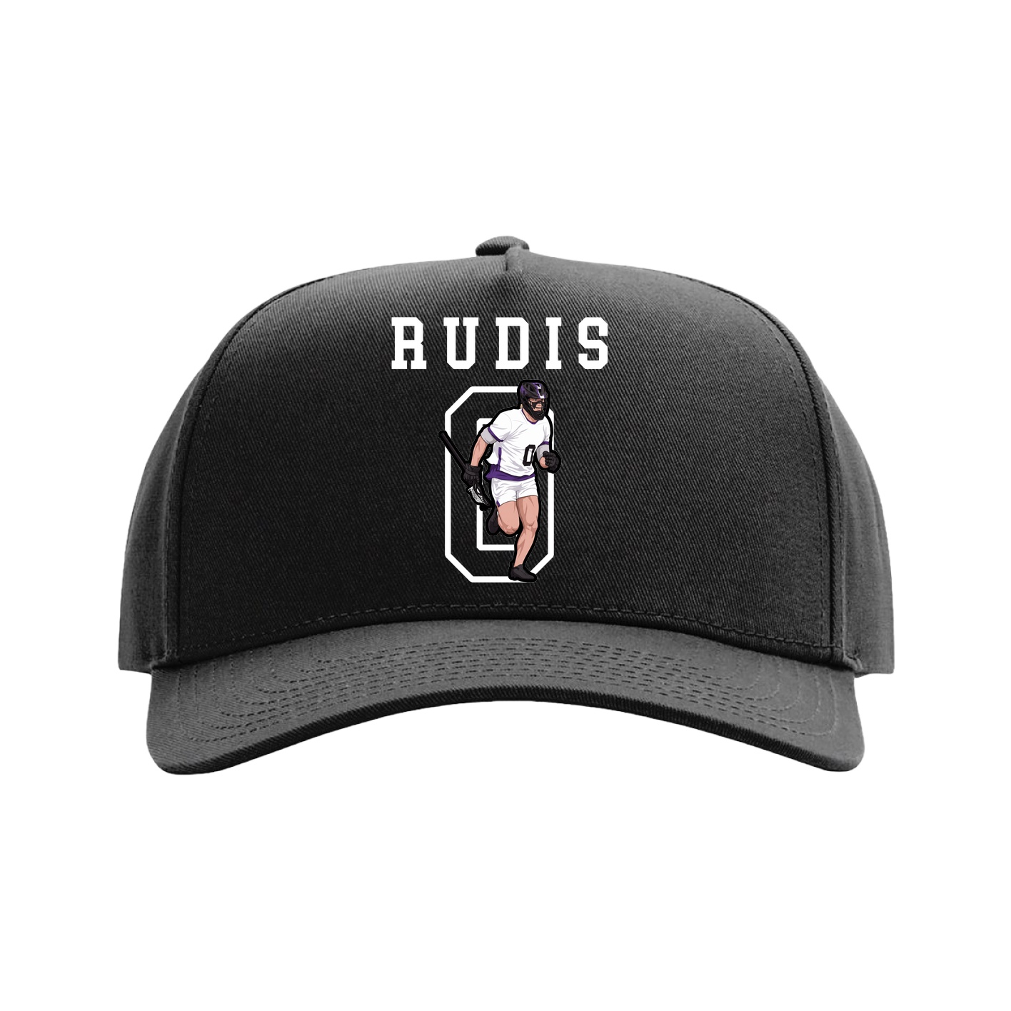 Full Fabric Five-Panel Champ Cap — Shirsey in Black