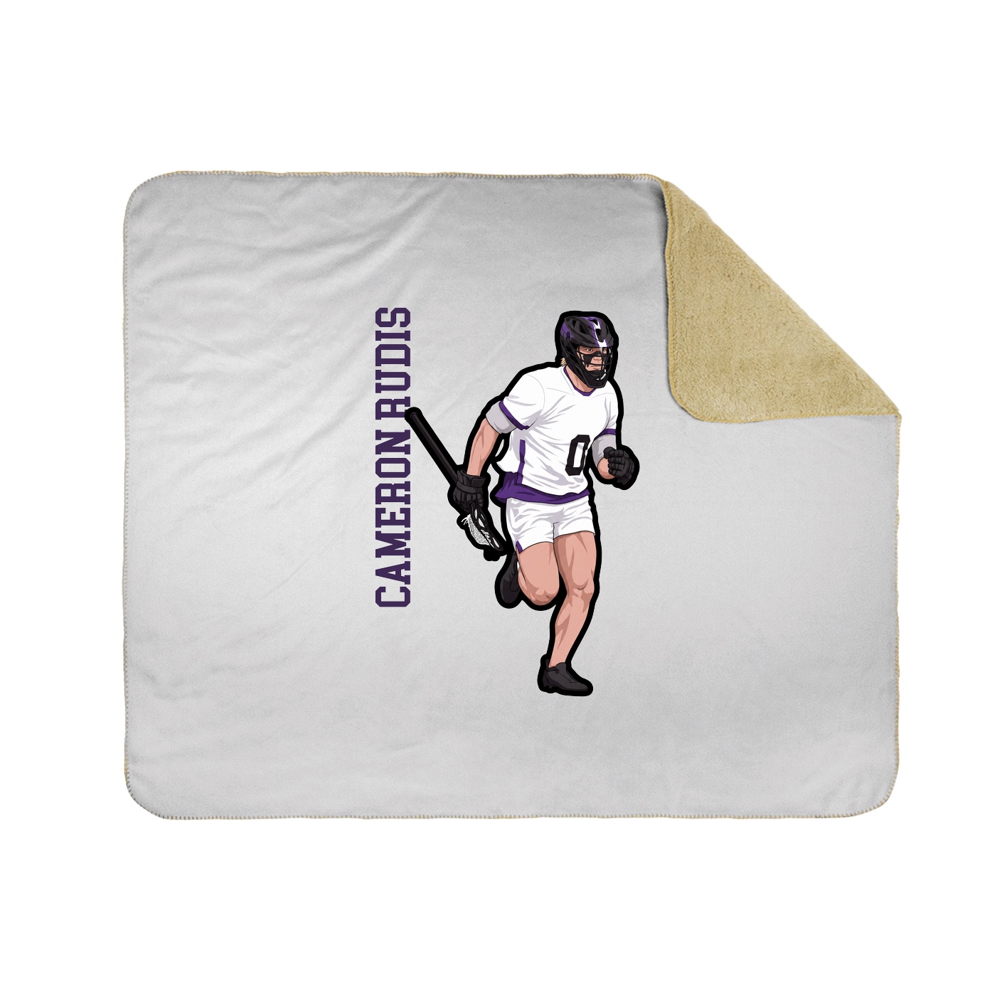 Throw Blanket — Name Vertical in White