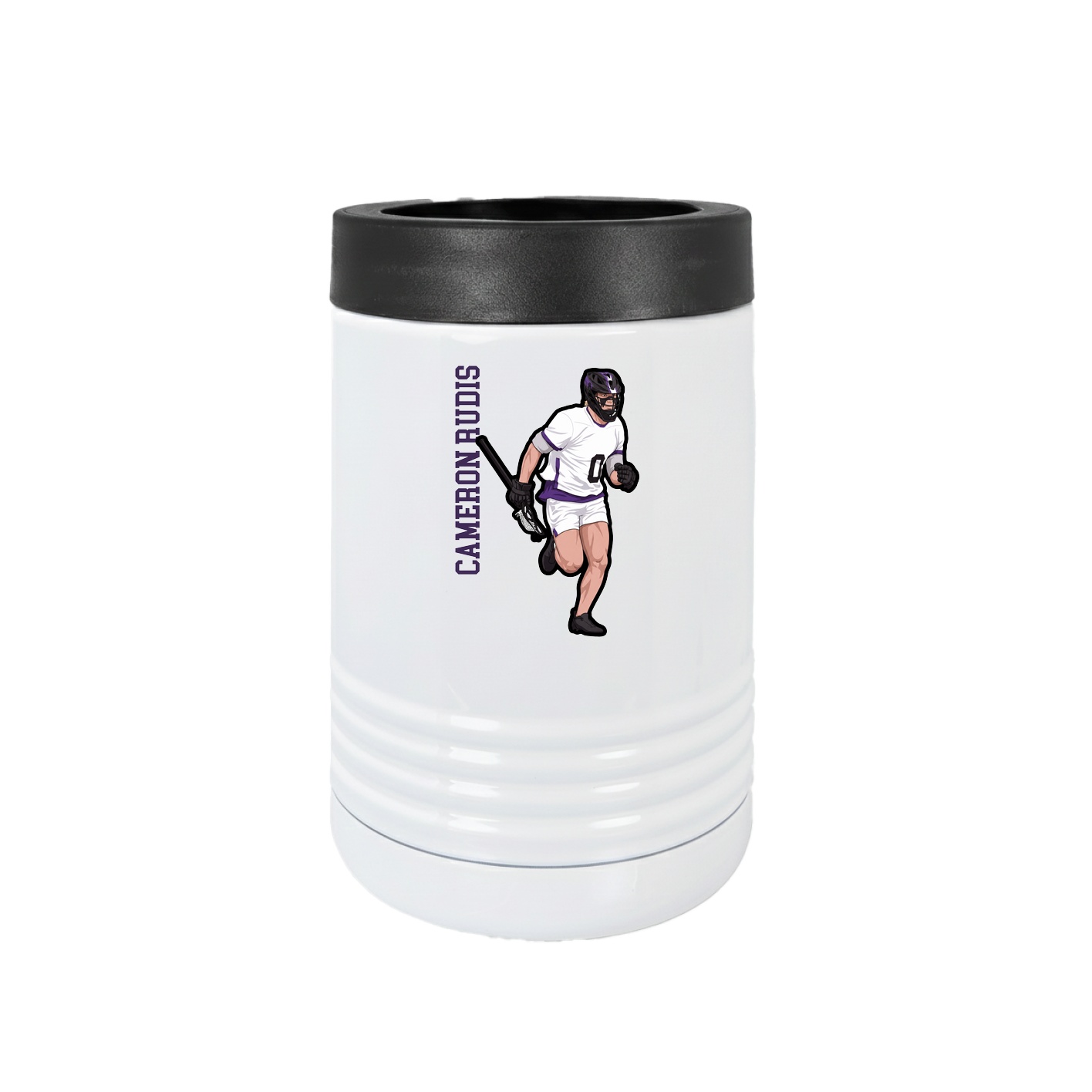 Beverage Holder — Name Vertical in White