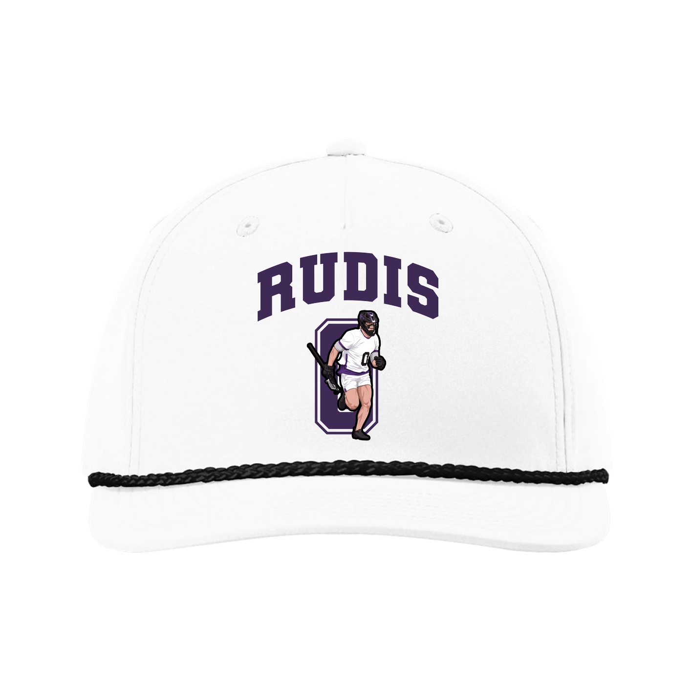 Five-Panel Classic Rope Cap — Number in White