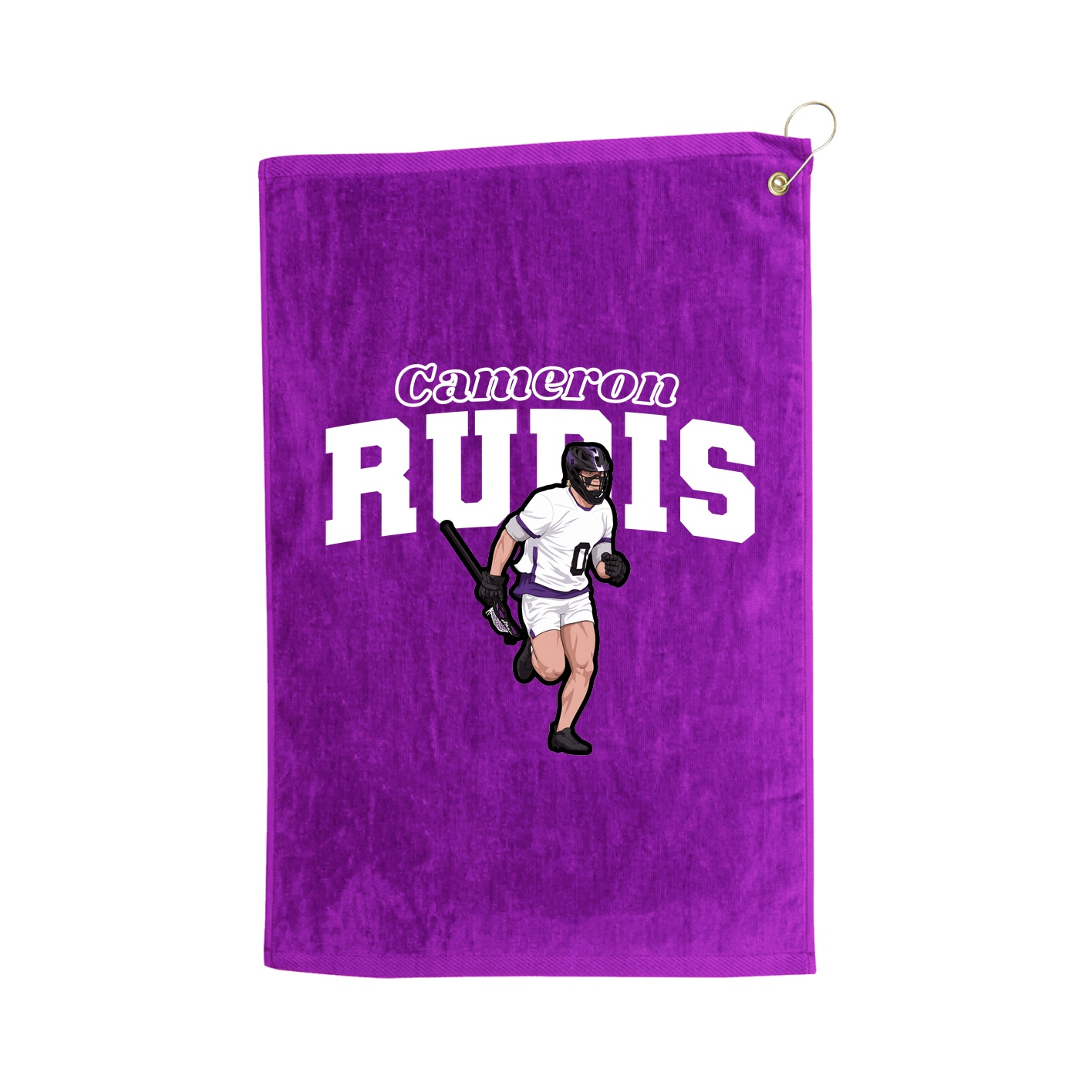 Golf Towel — Name Arch in Purple