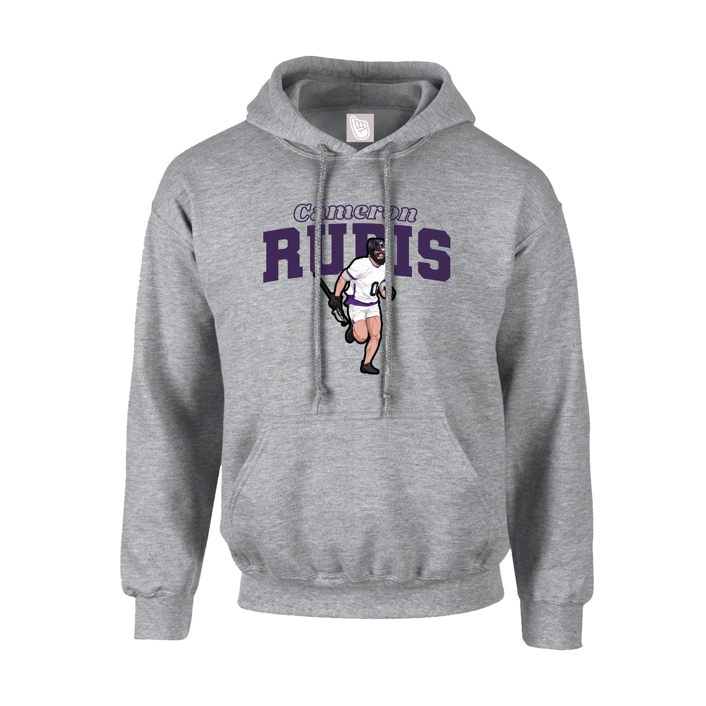 Youth Hoodie — Name Arch in Grey