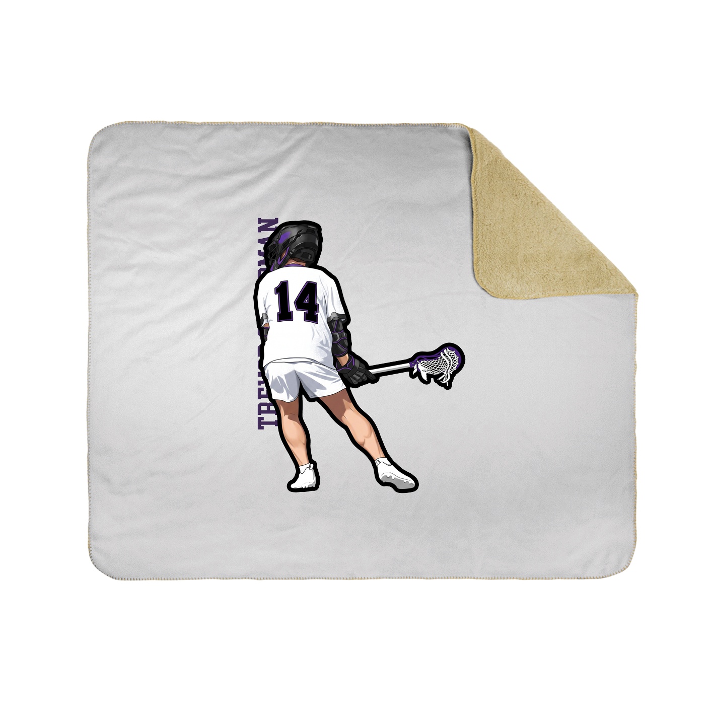 Throw Blanket — Name Vertical in White