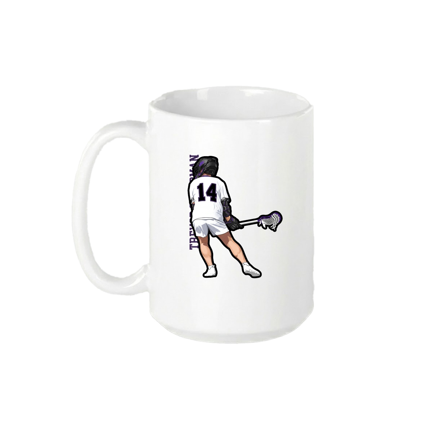 15oz Coffee Mug — Name Vertical in White