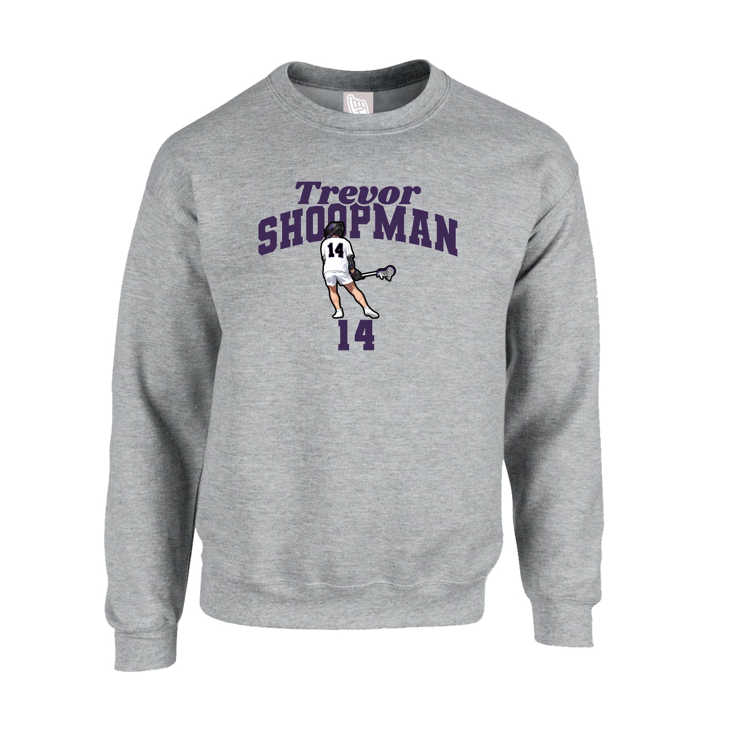Fleece Crew — Signature Arch in Grey