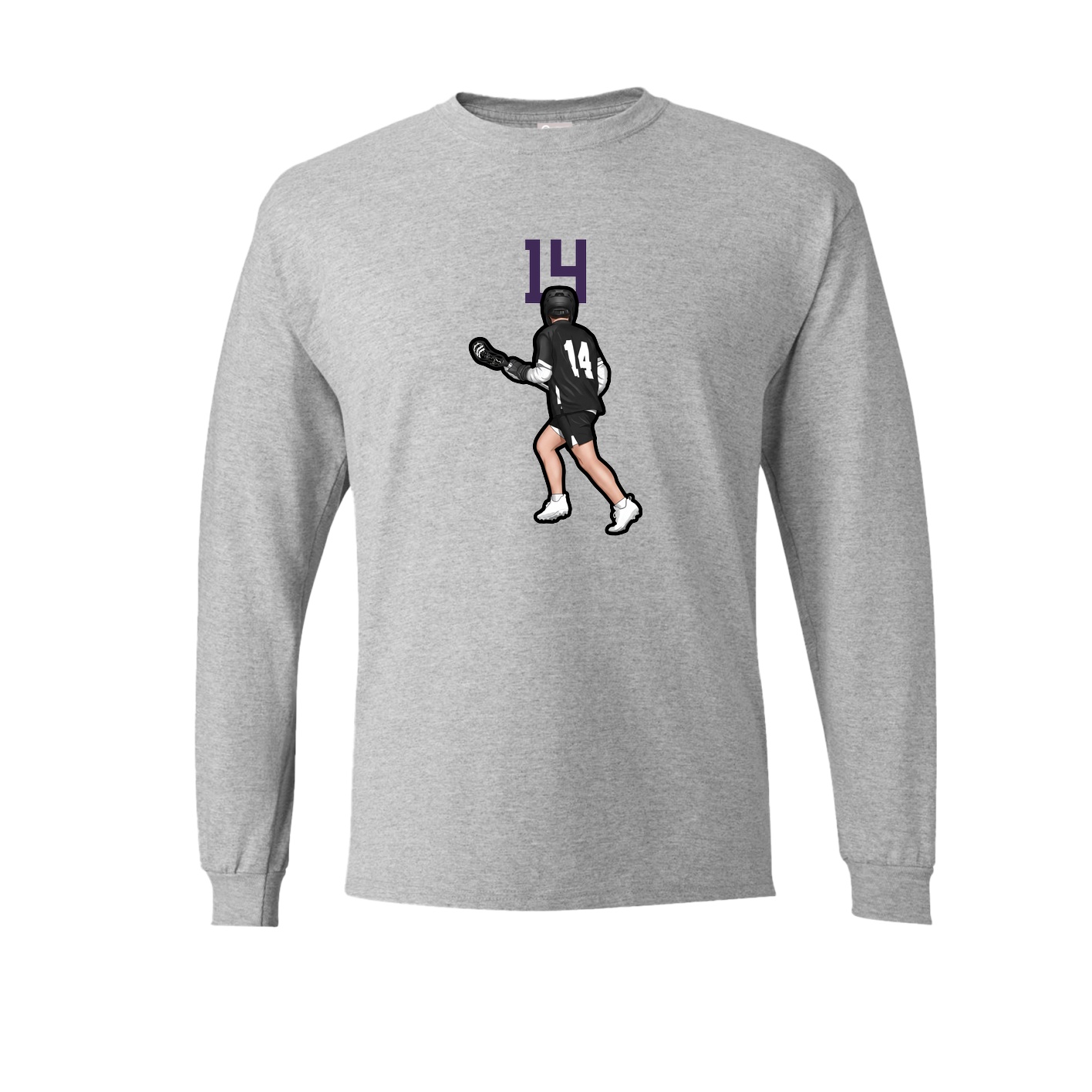 Long Sleeve Tee — Number Top in Grey