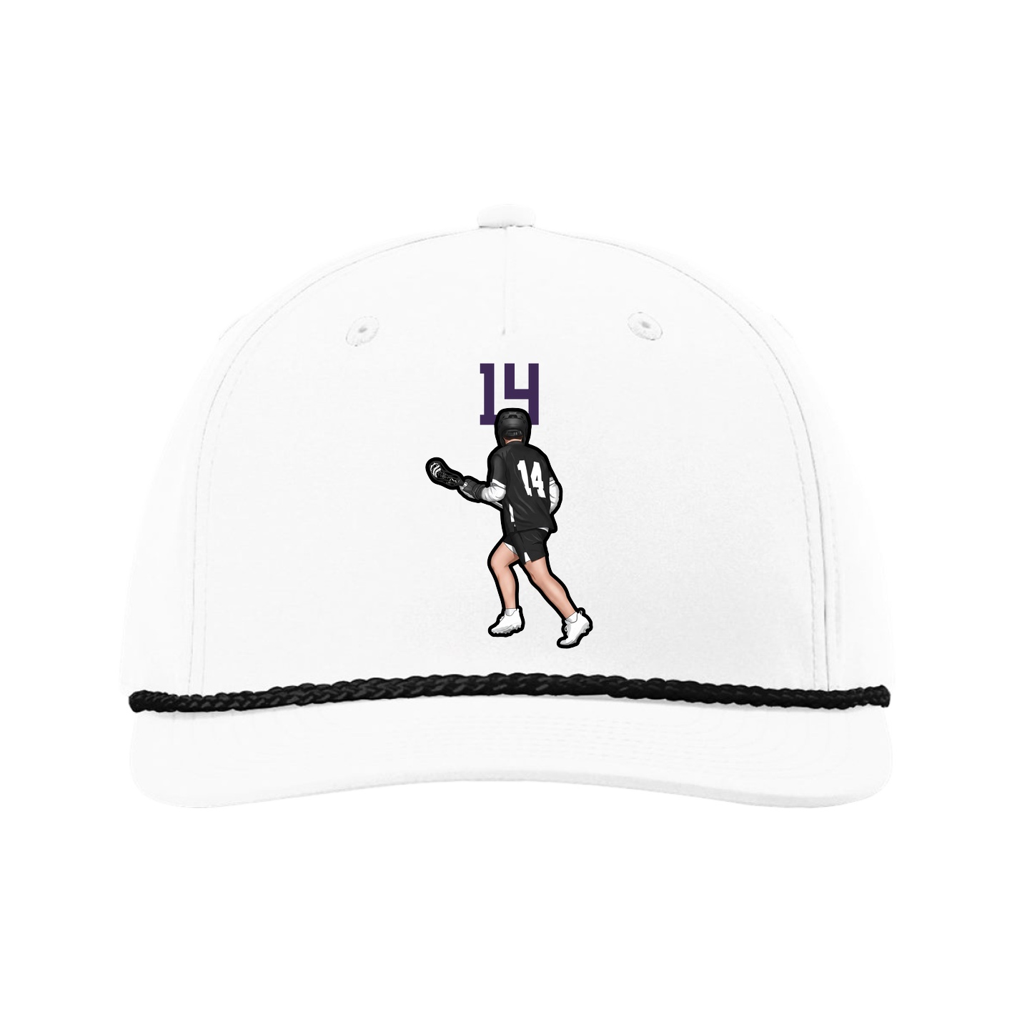 Five-Panel Classic Rope Cap — Number Top in White