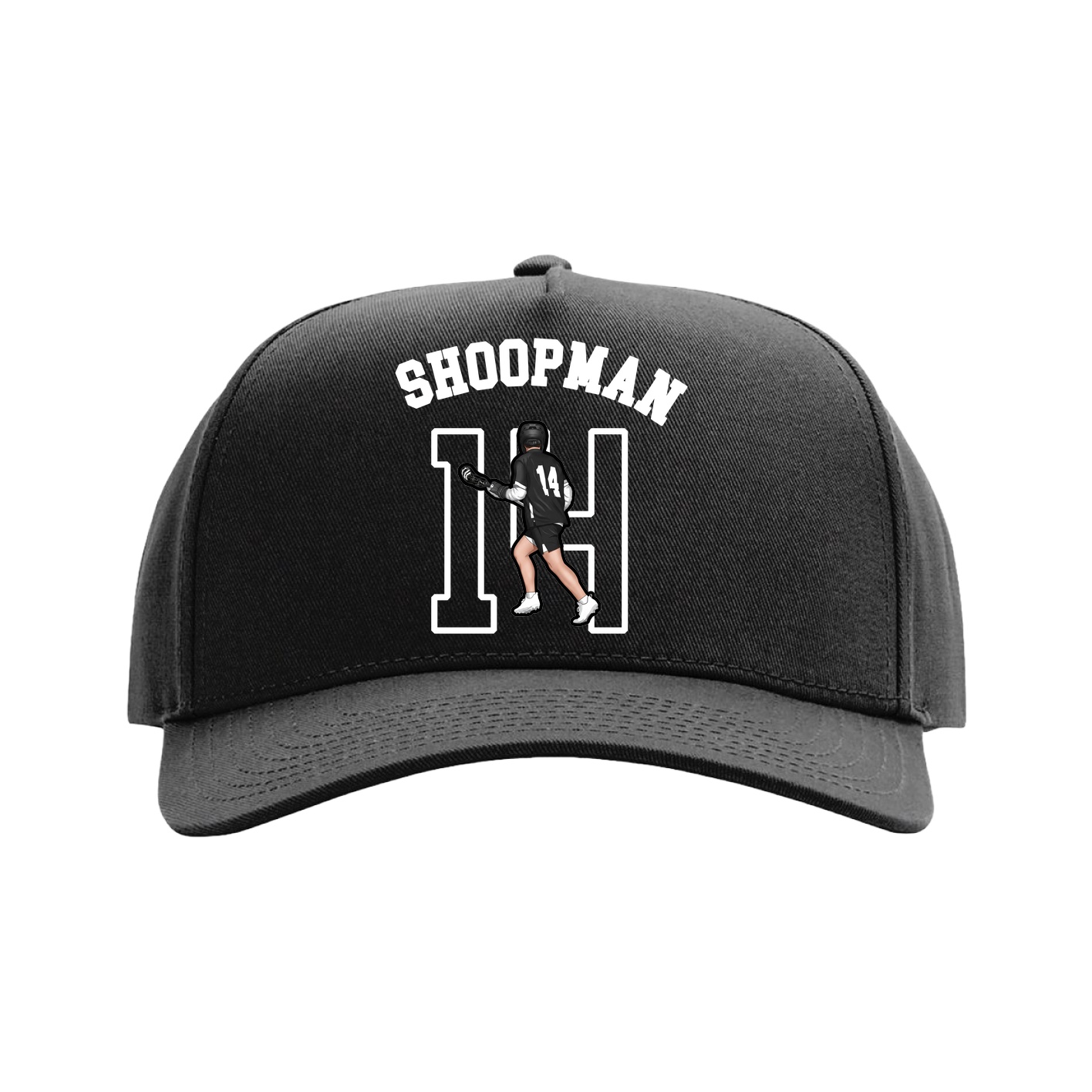 Full Fabric Five-Panel Champ Cap — Shirsey Arch in Black