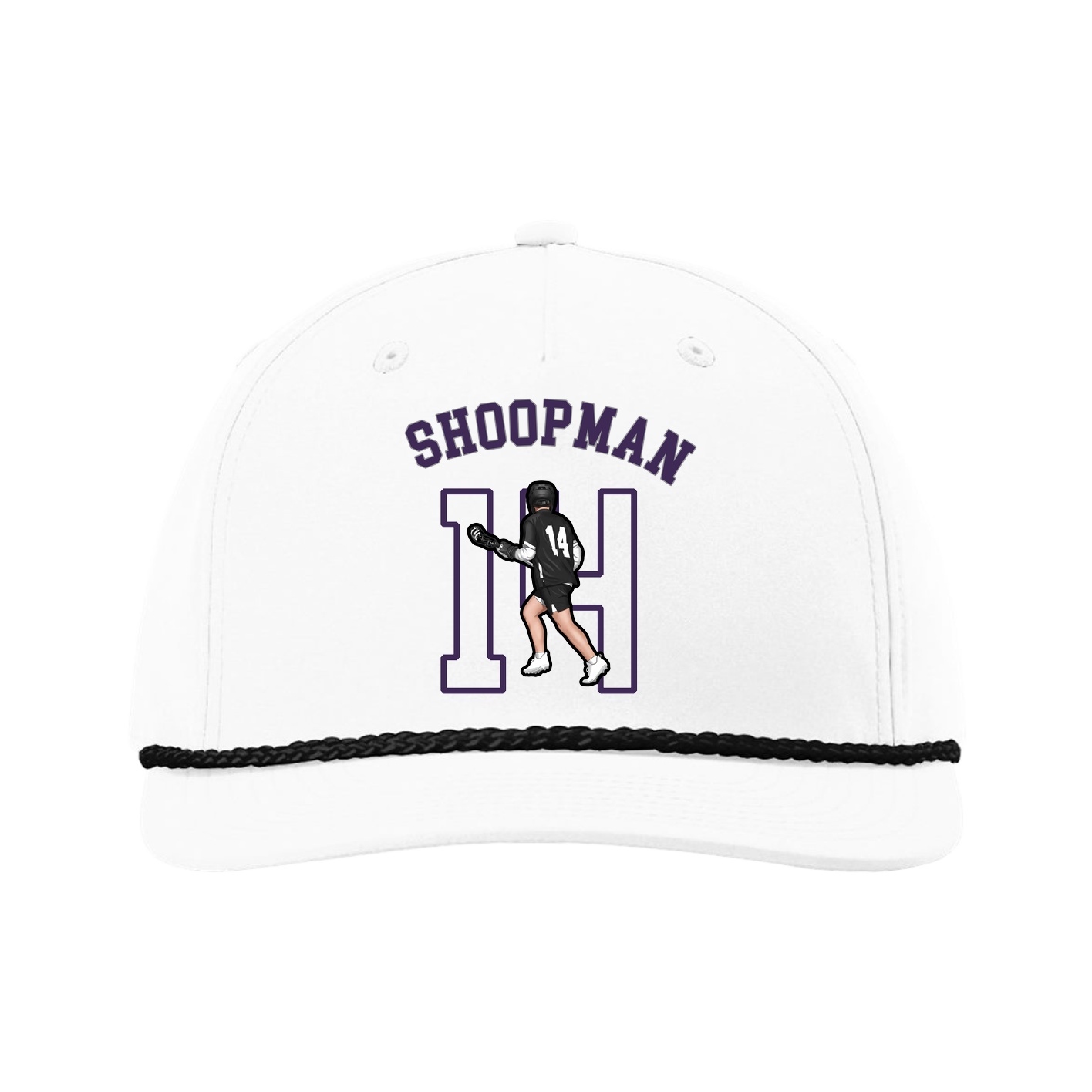 Five-Panel Classic Rope Cap — Shirsey Arch in White
