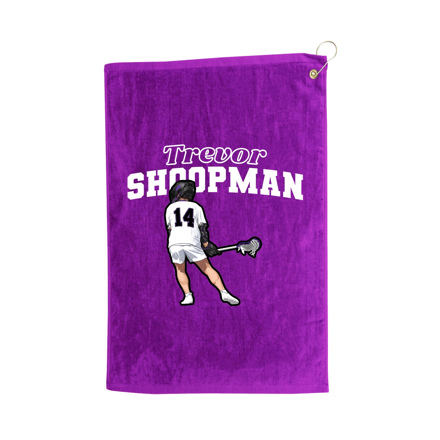 Golf Towel — Name Arch in Purple