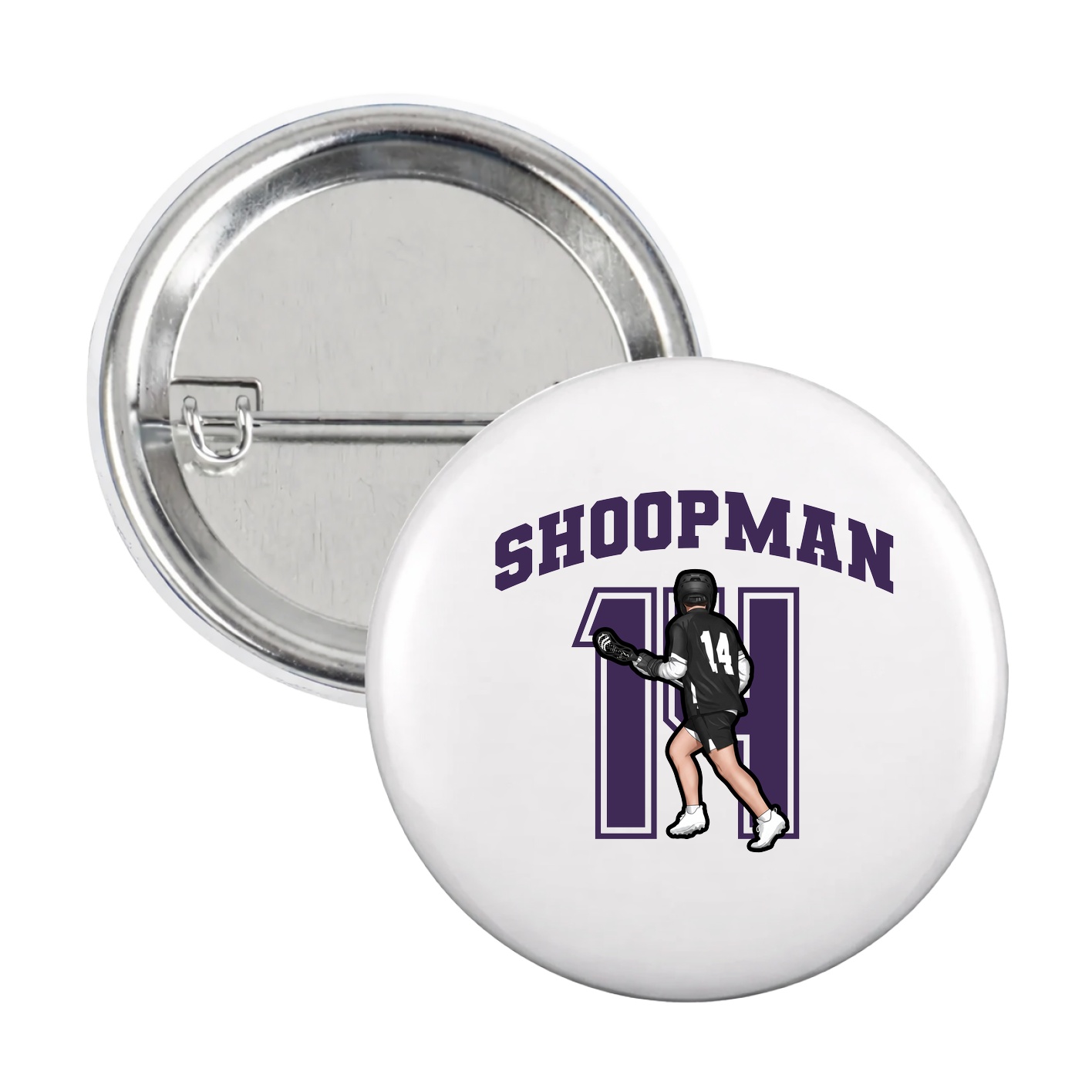 Game Day Button — Number in White