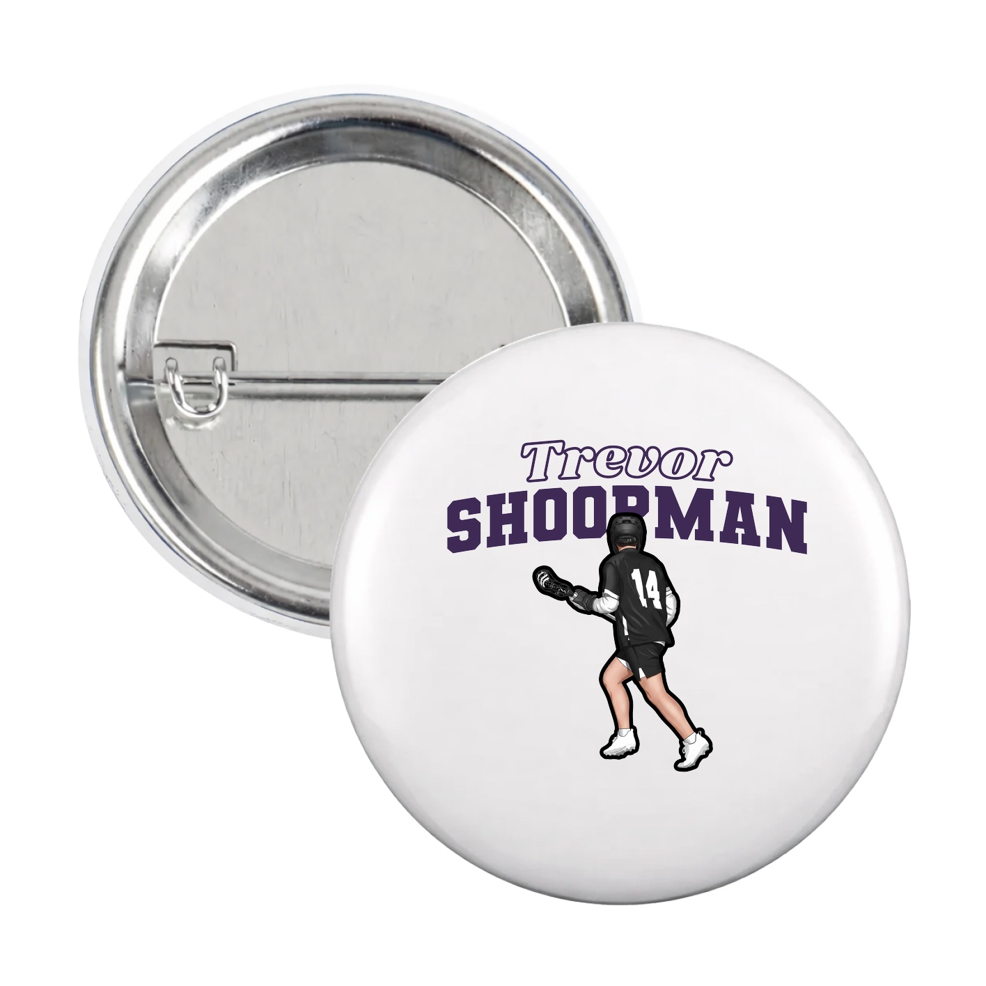 Game Day Button — Name Arch in White