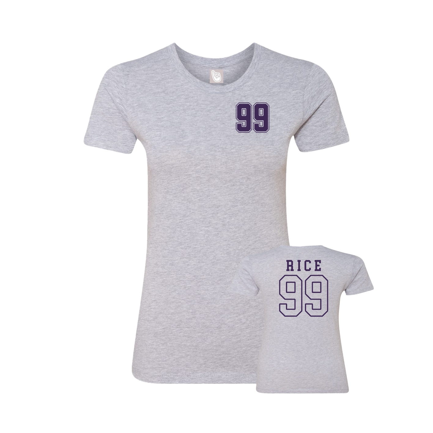 Fitted Women's Tee — Chest Back in Grey