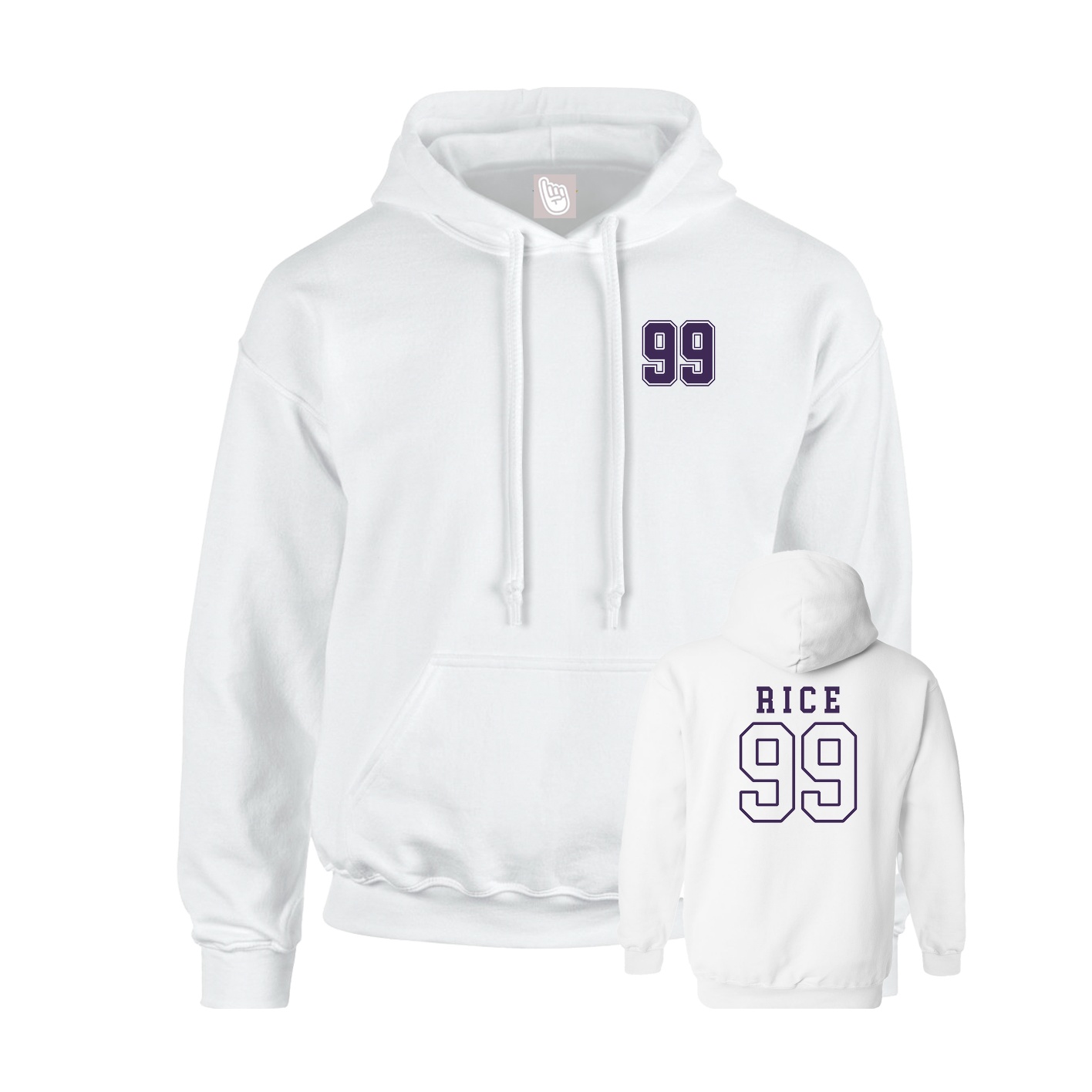 Youth Hoodie — Chest Back in White