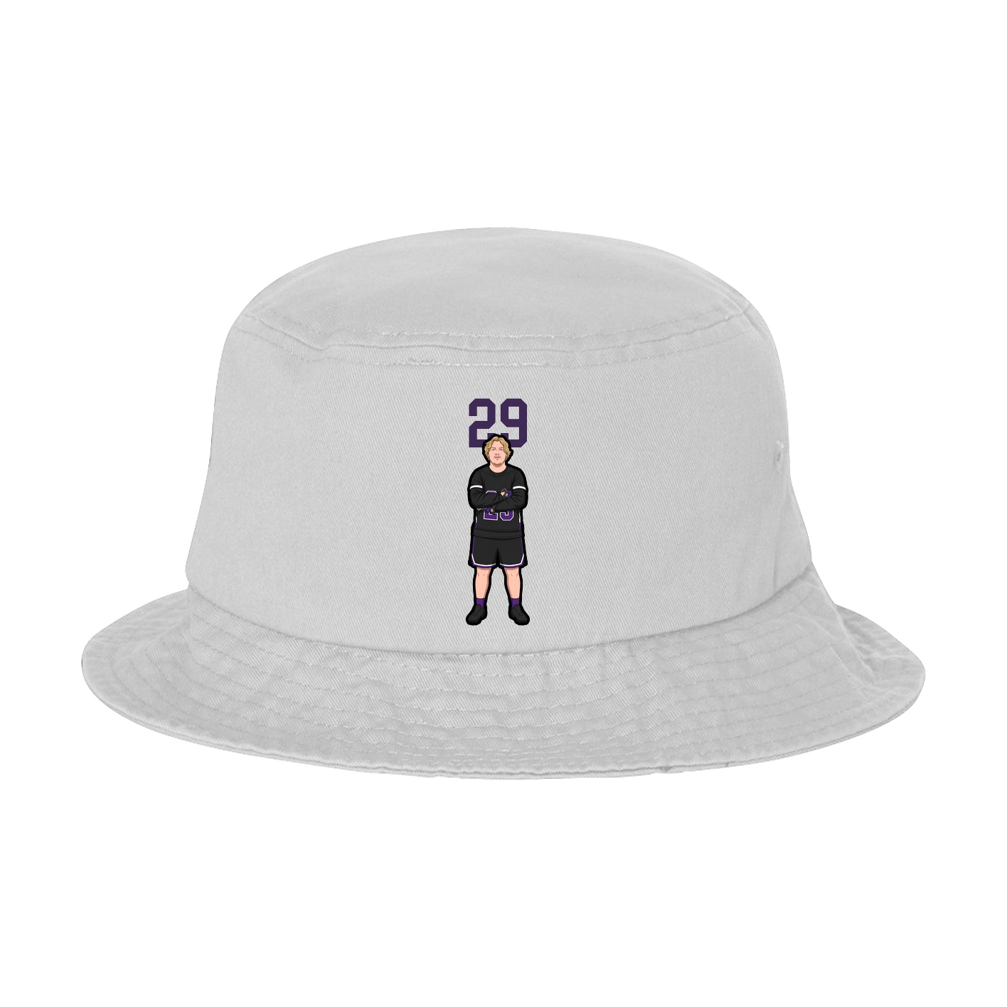 Bucket Cap — Number Top in White