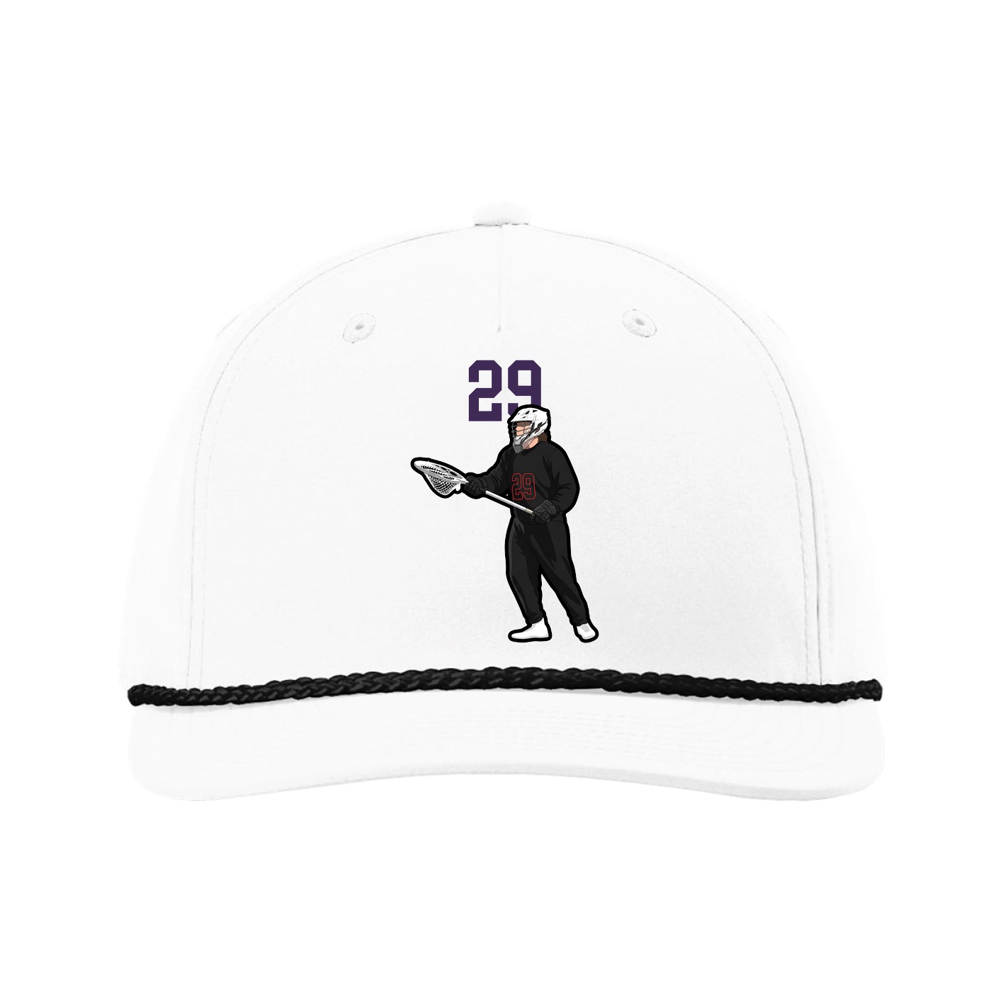 Five-Panel Classic Rope Cap — Number Top in White