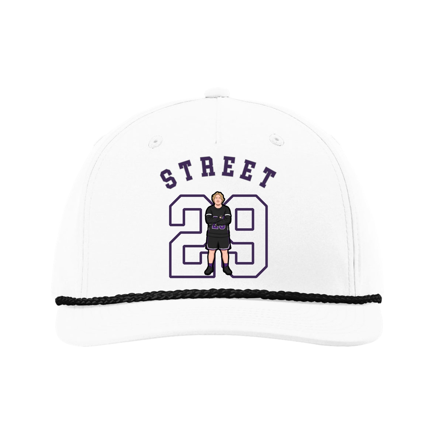 Five-Panel Classic Rope Cap — Shirsey Arch in White