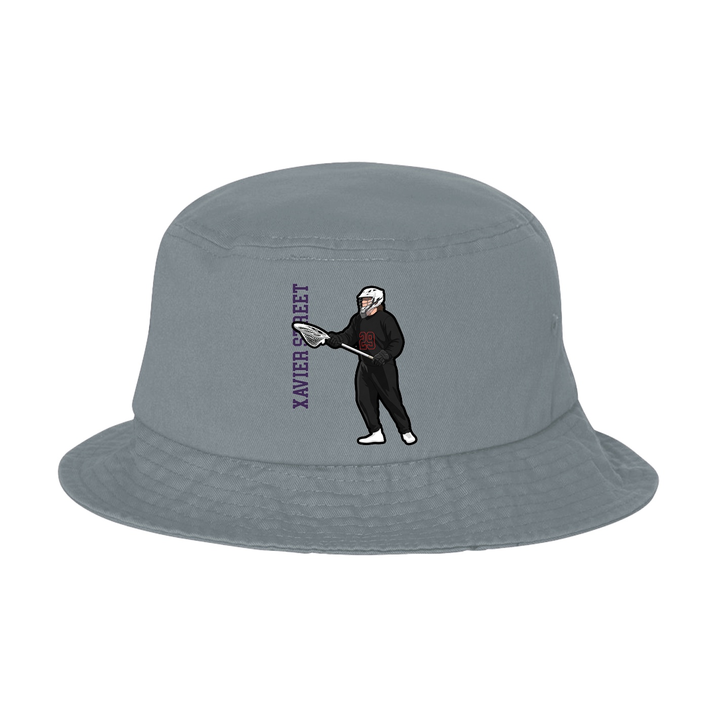 Bucket Cap — Name Vertical in Grey