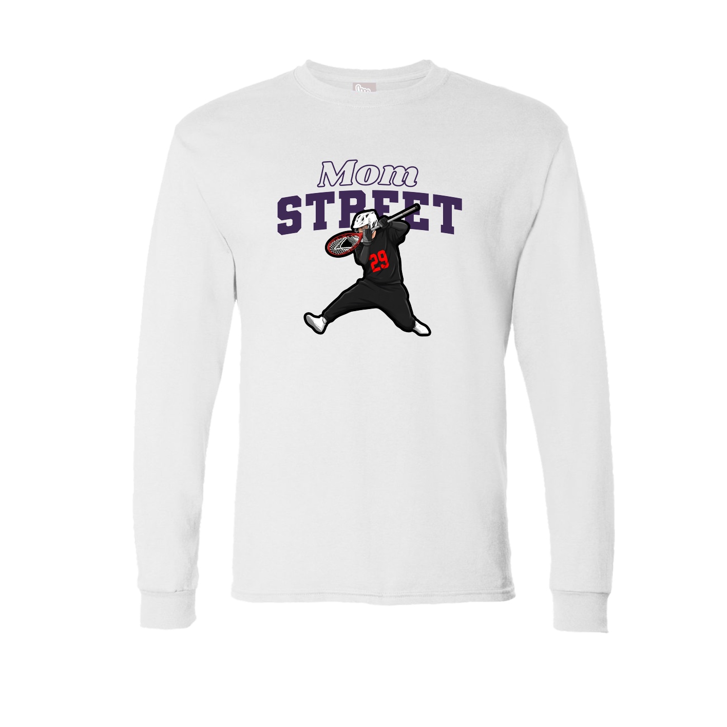 Long Sleeve Tee — Mothers Day Block in White