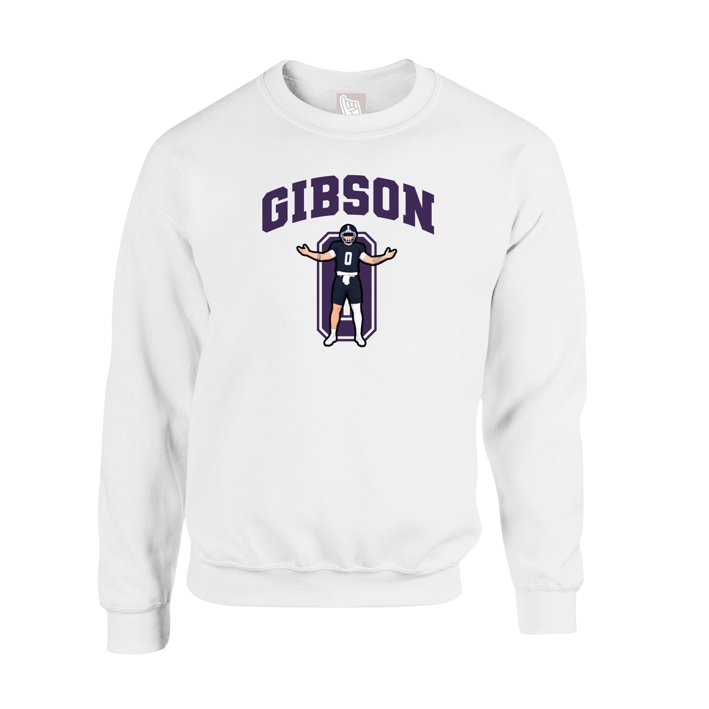 Fleece Crew — Number in White