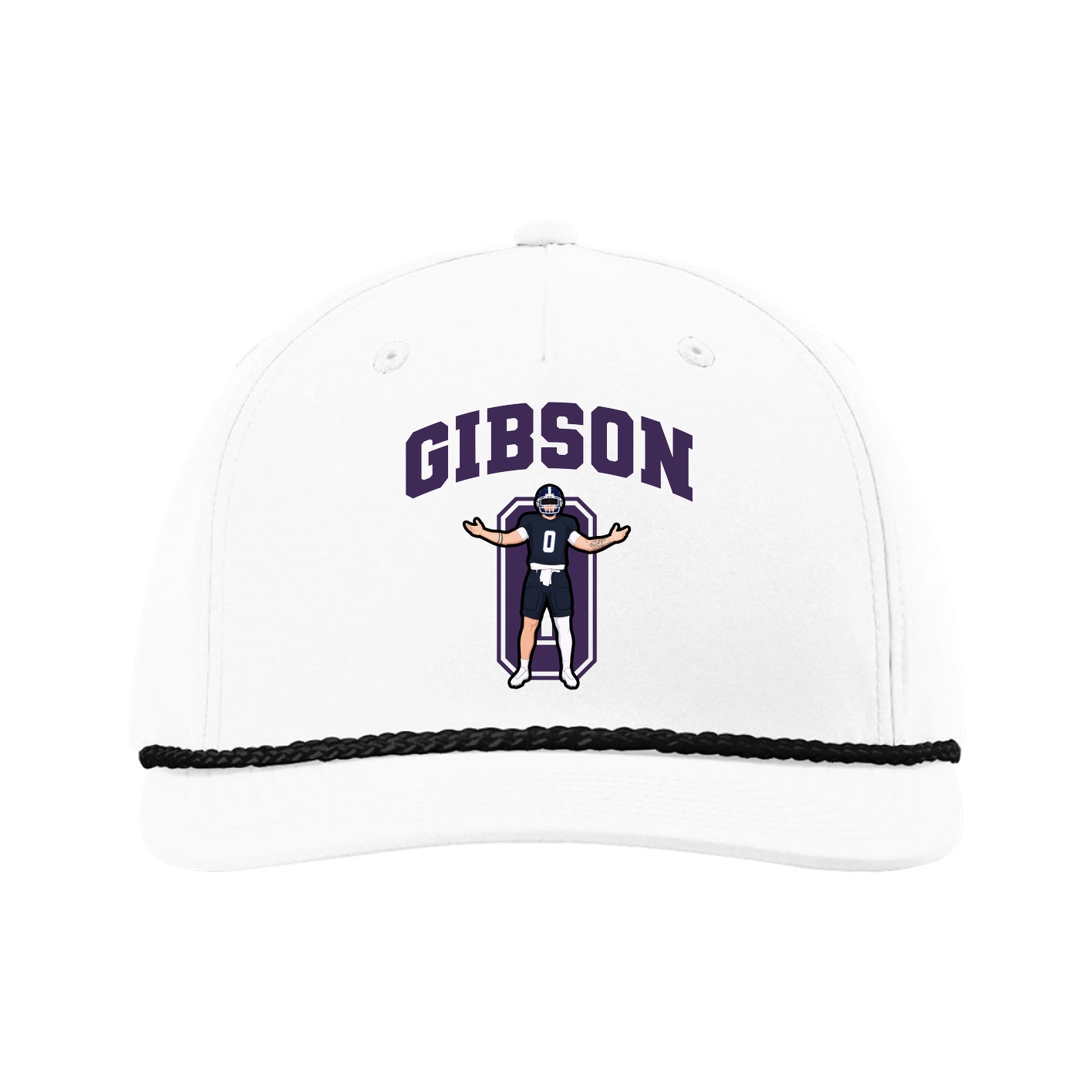 Five-Panel Classic Rope Cap — Number in White