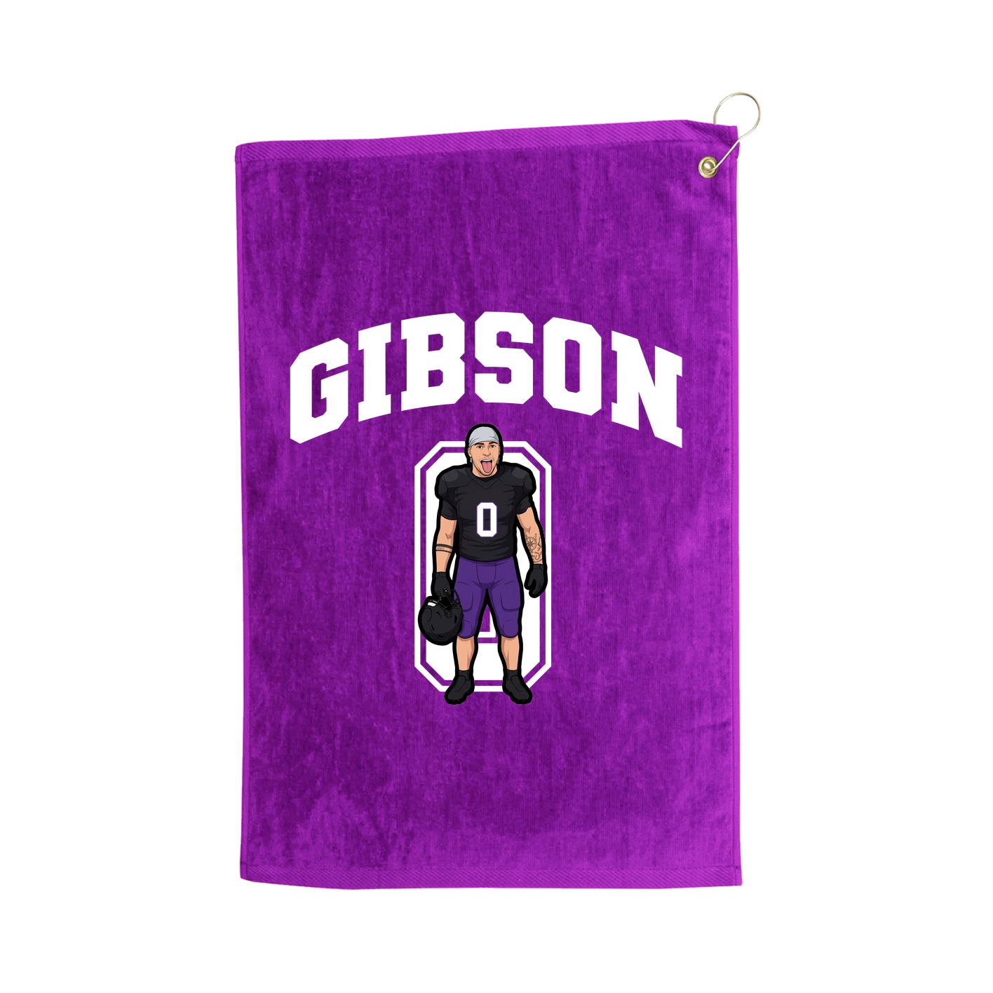 Golf Towel — Number in Purple