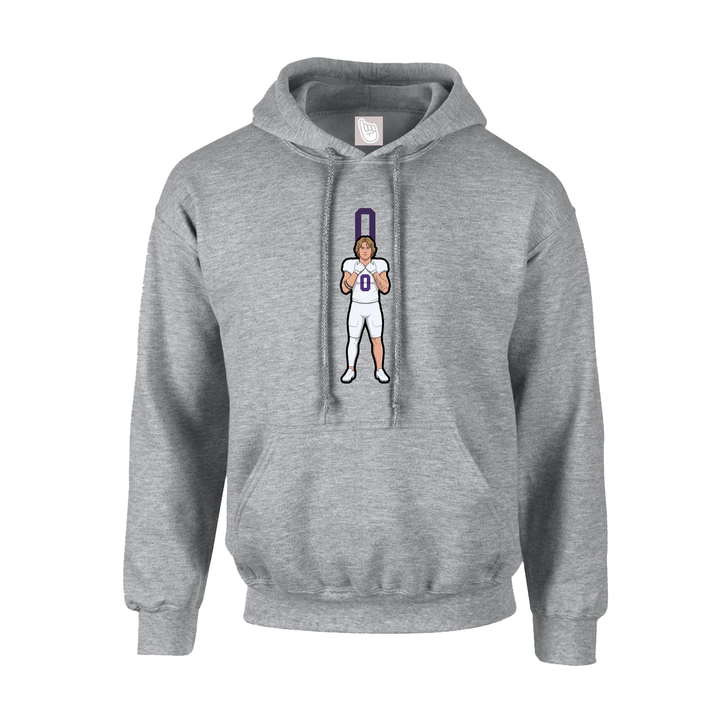Youth Hoodie — Number Top in Grey
