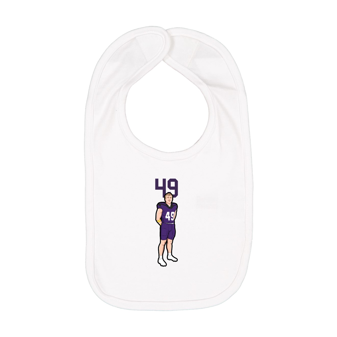 Infant Bib — Number Top in White