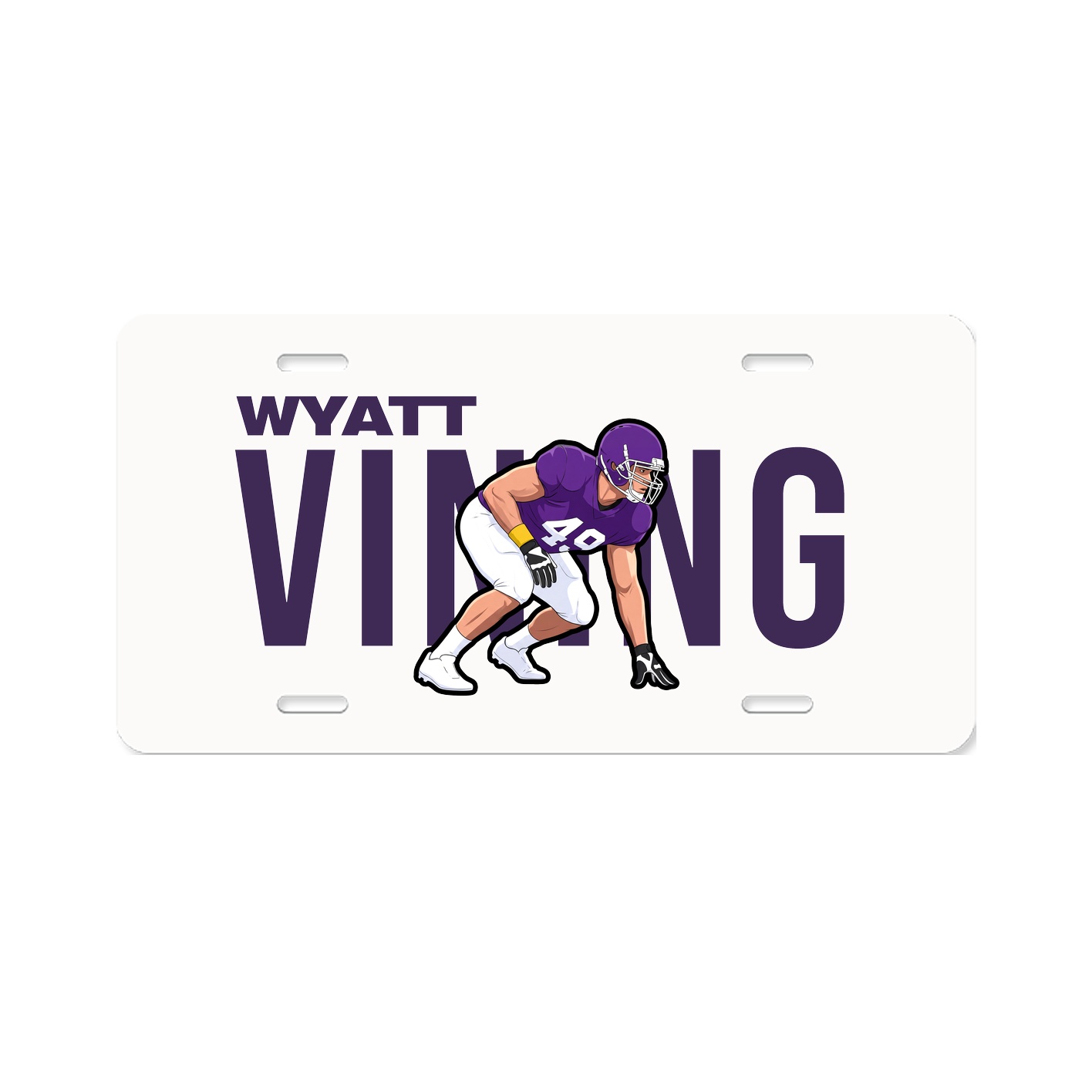 License Plate — Player Name in Classic