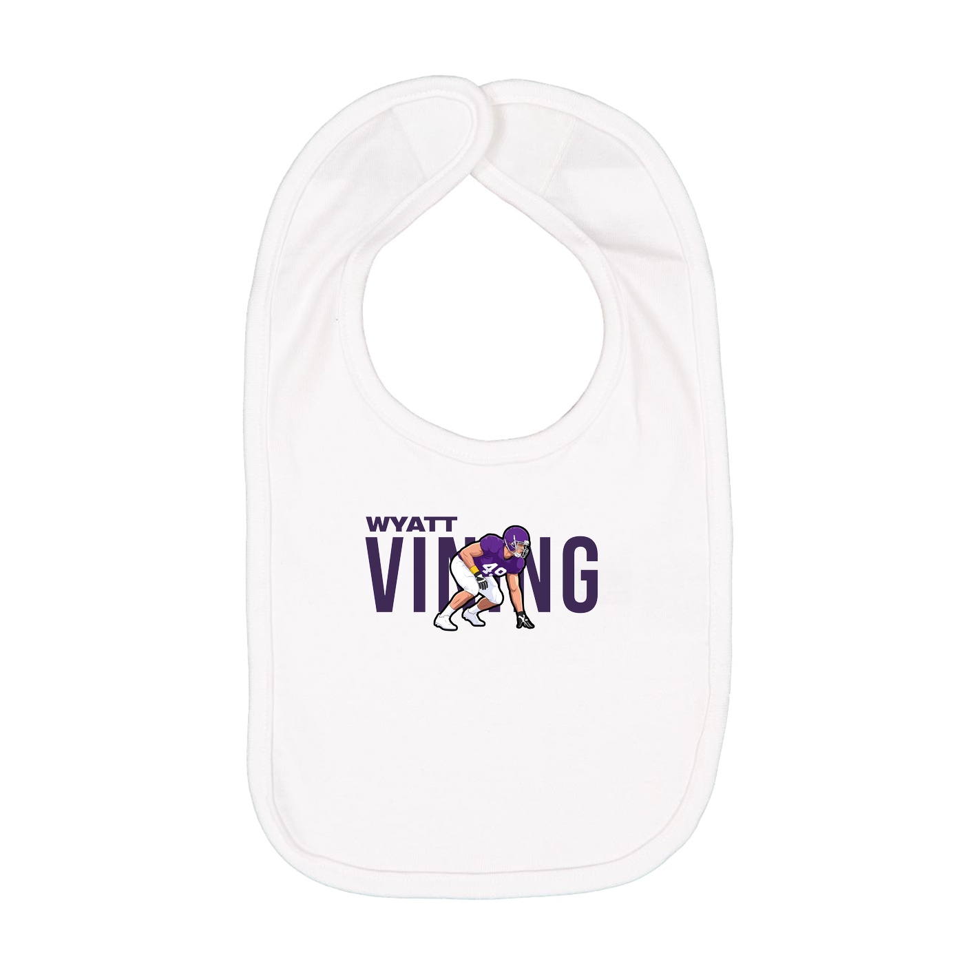 Infant Bib — Player Name in White