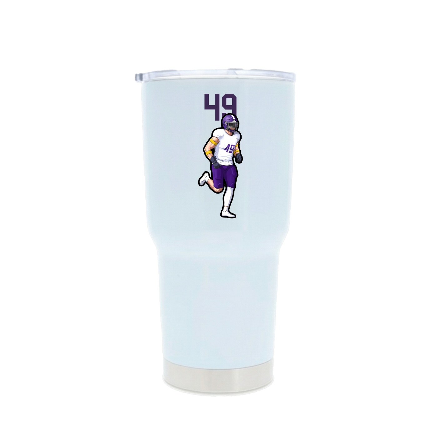 30oz Stainless Steel Tumbler — Number Top in White