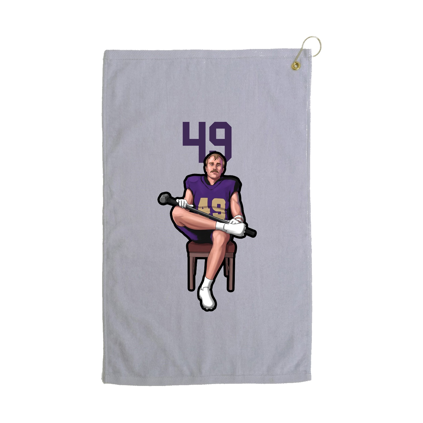 Golf Towel — Number Top in Grey