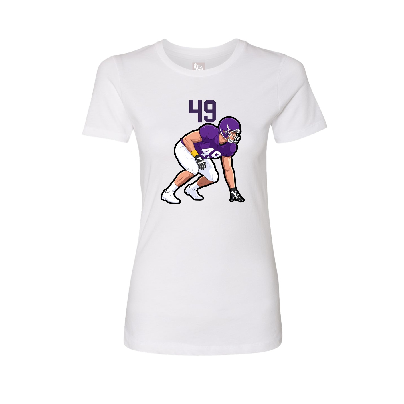 Fitted Women's Tee — Number Top in White